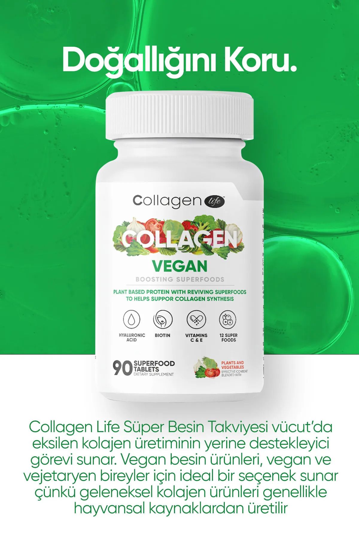 COLLAGEN LIFE-Vegan Collagen Support with 3-Piece Biotin, Hyaluronic Acid, Amino Acid and Plant-Based Protein Powder 270 4