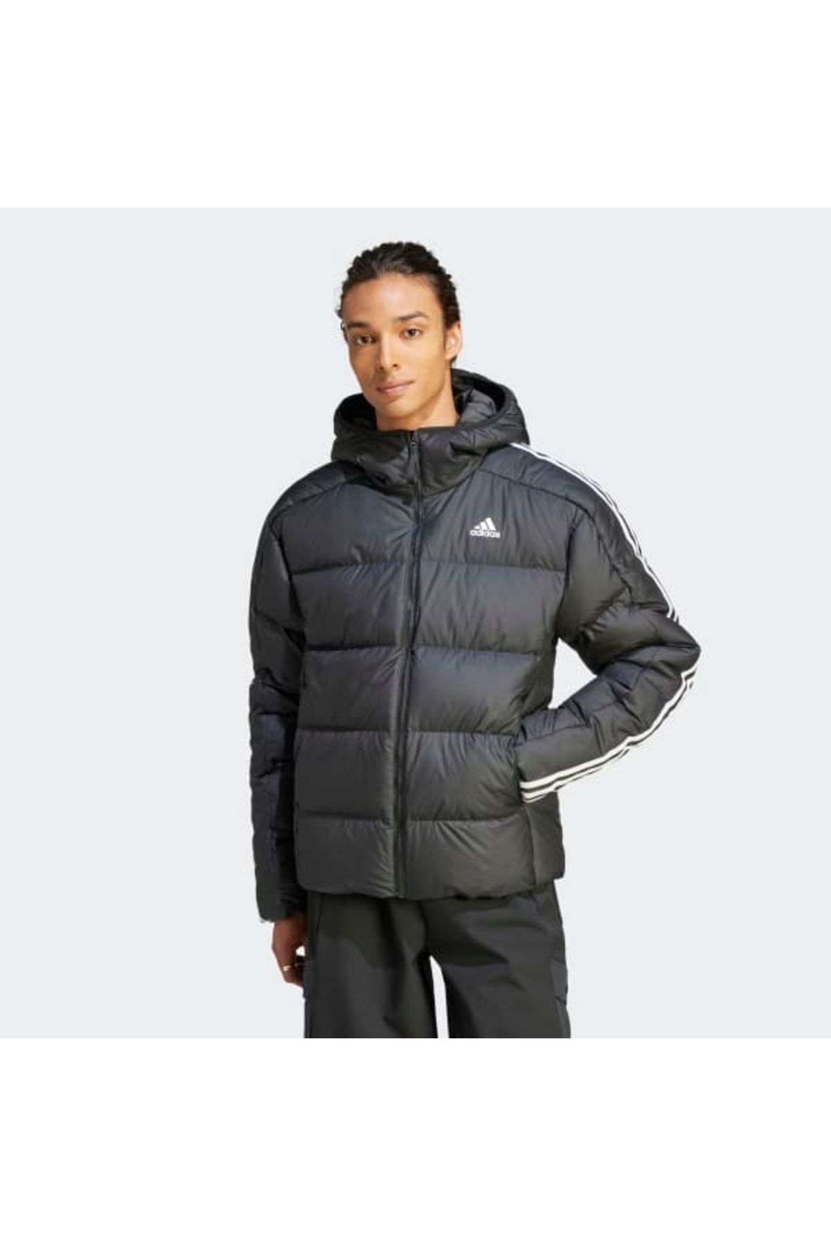 Adidas striped jacket with hood on sale