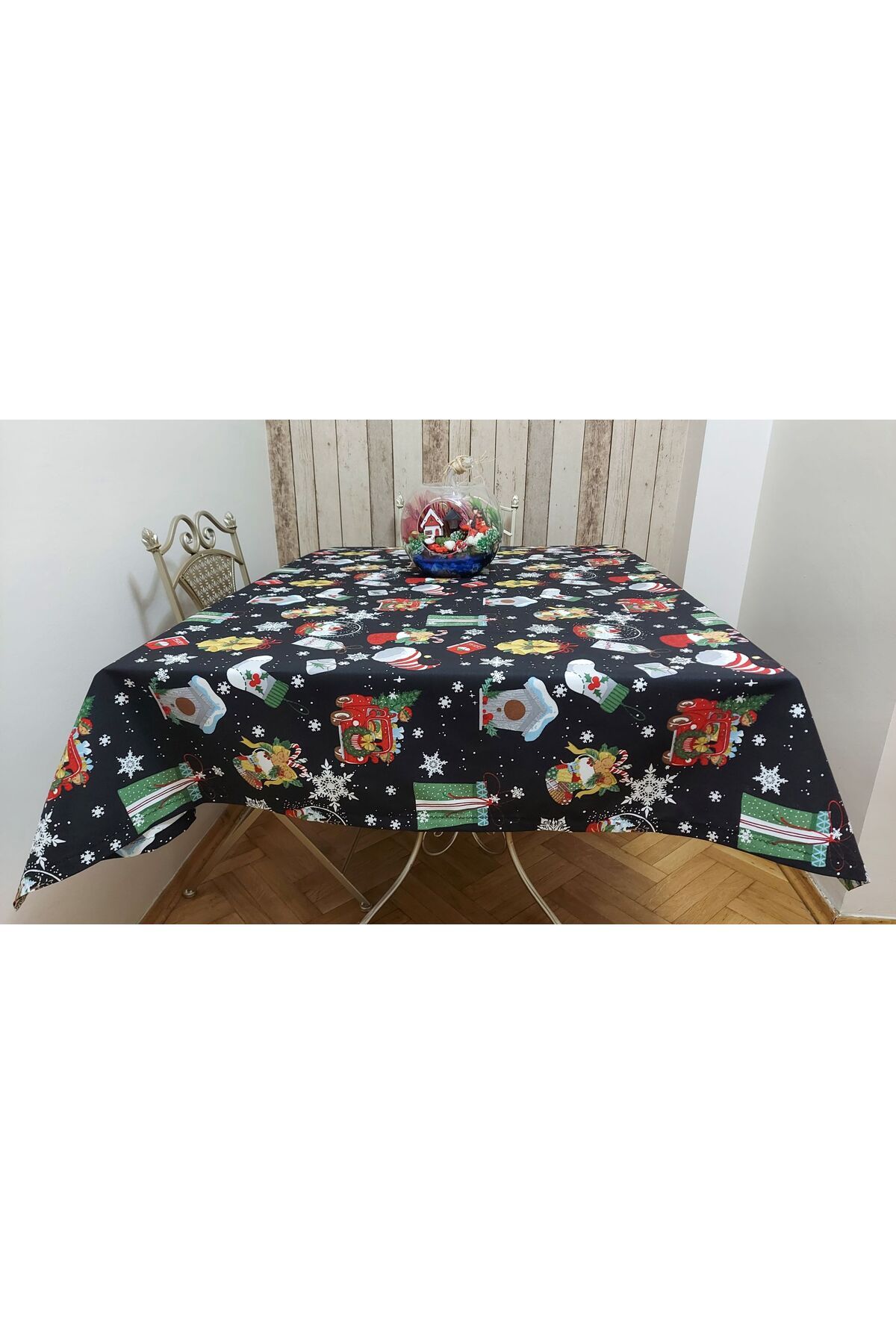 gonk-Rectangular, Christmas Patterned, Duck (Liquid Repellent, Stain Resistant) Fabric, Dining Table Cloth 7