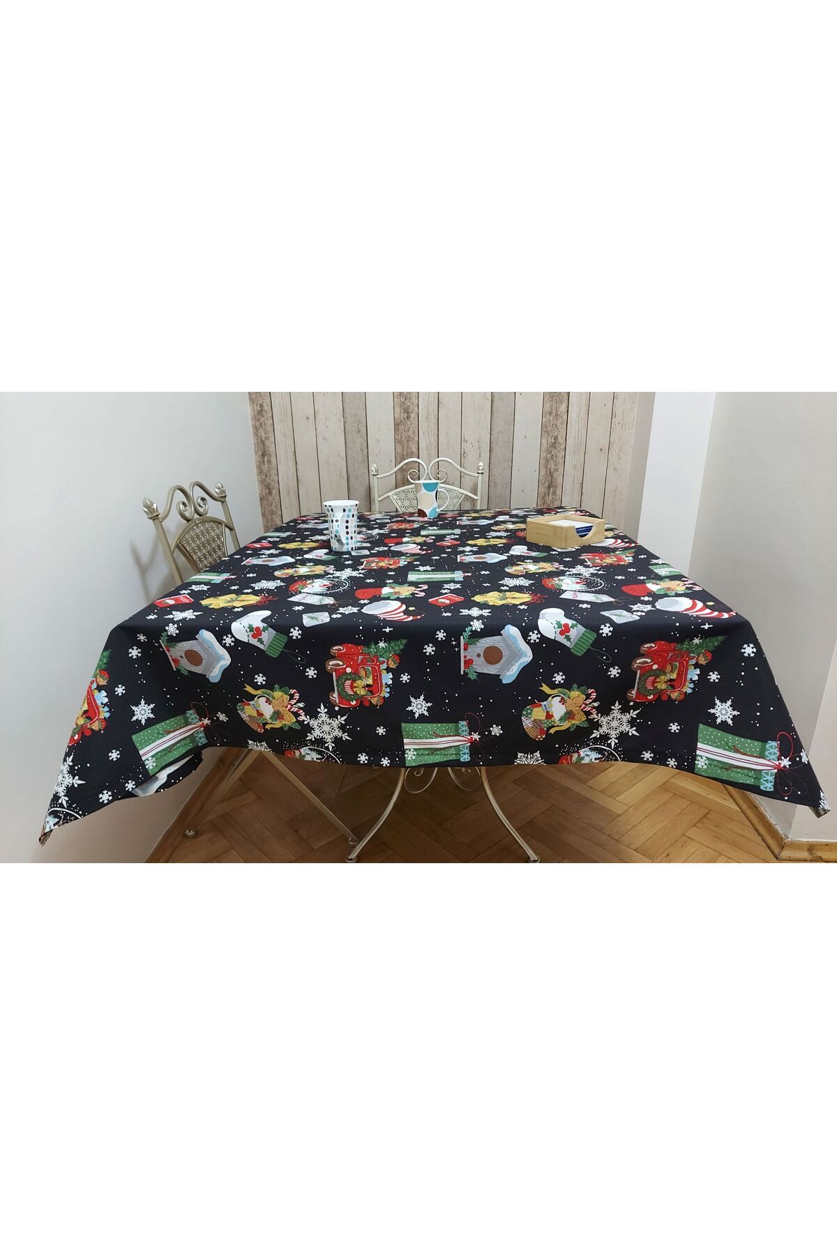 gonk-Rectangular, Christmas Patterned, Duck (Liquid Repellent, Stain Resistant) Fabric, Dining Table Cloth 5