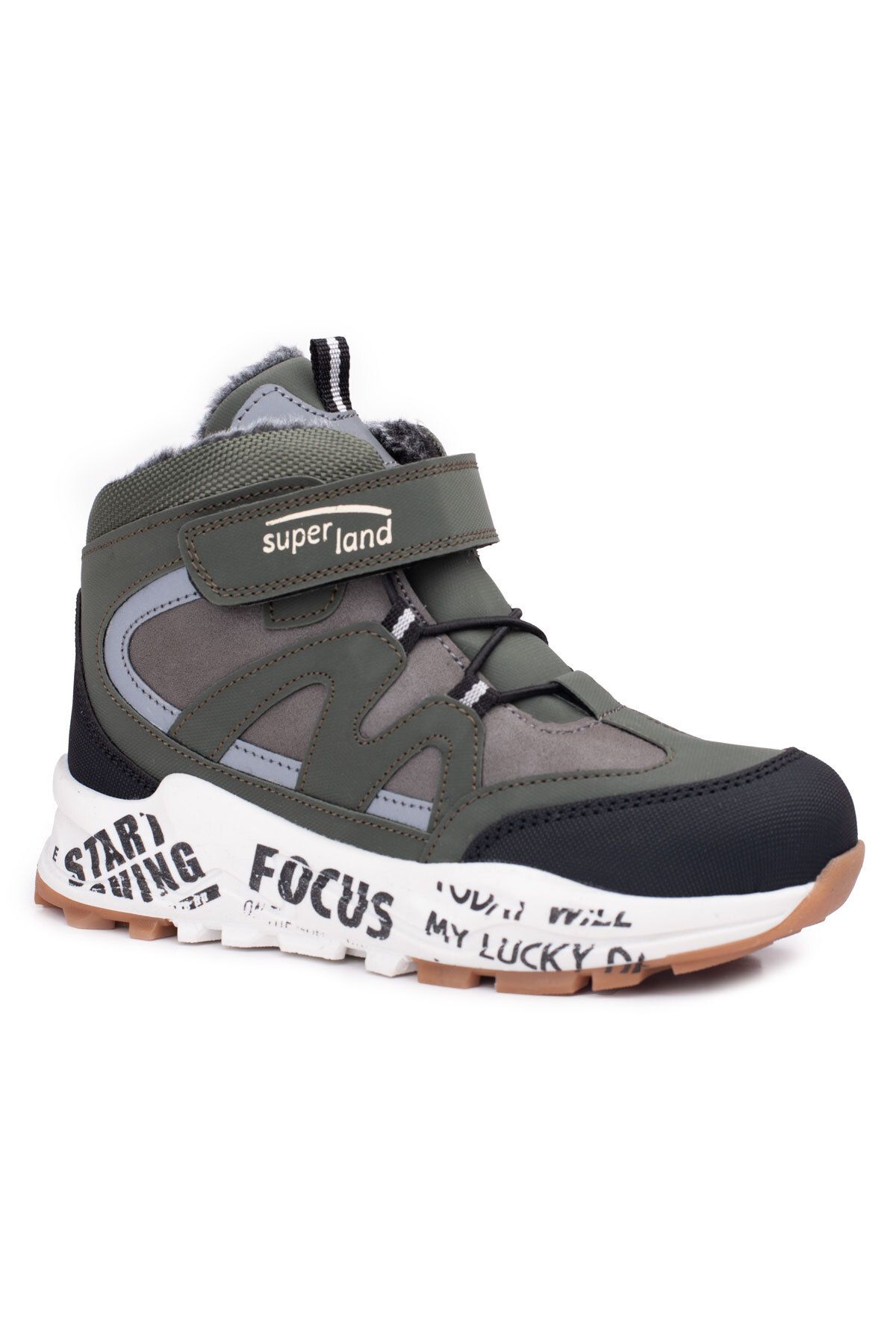 Süperland Çocuk Haki Renk Yeni Sezon Botu Kışlık Çocuk Botu Trekking Unisex & Bootie