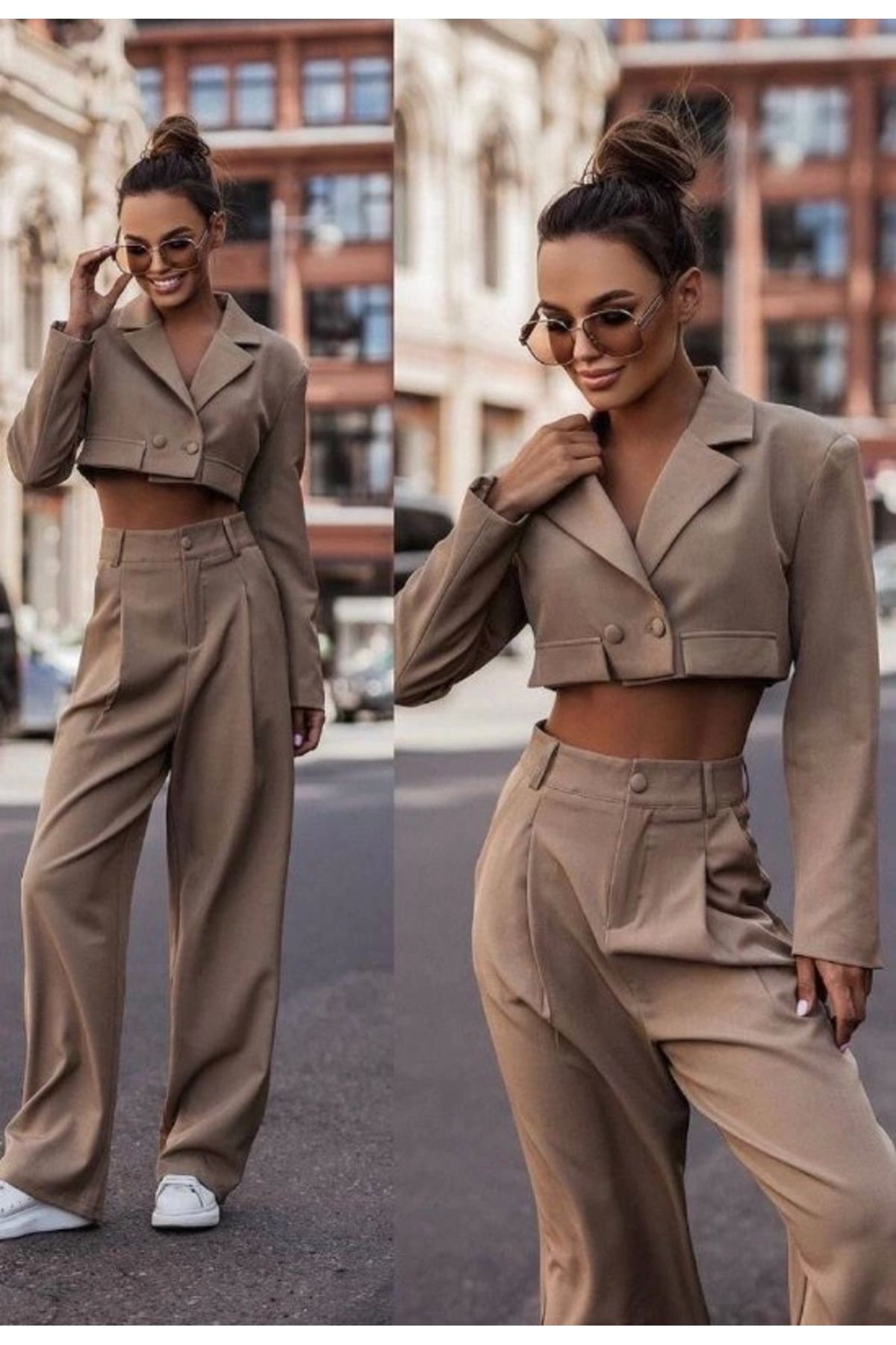 Derin Sweatsuit set Brown Crop Fit