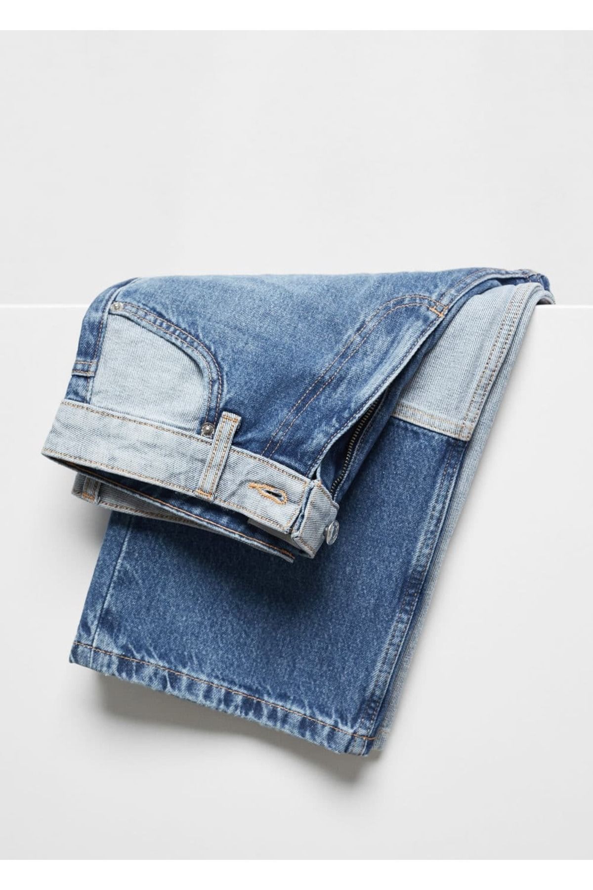 MANGO Woman-Patchwork Wideleg Jeans 5