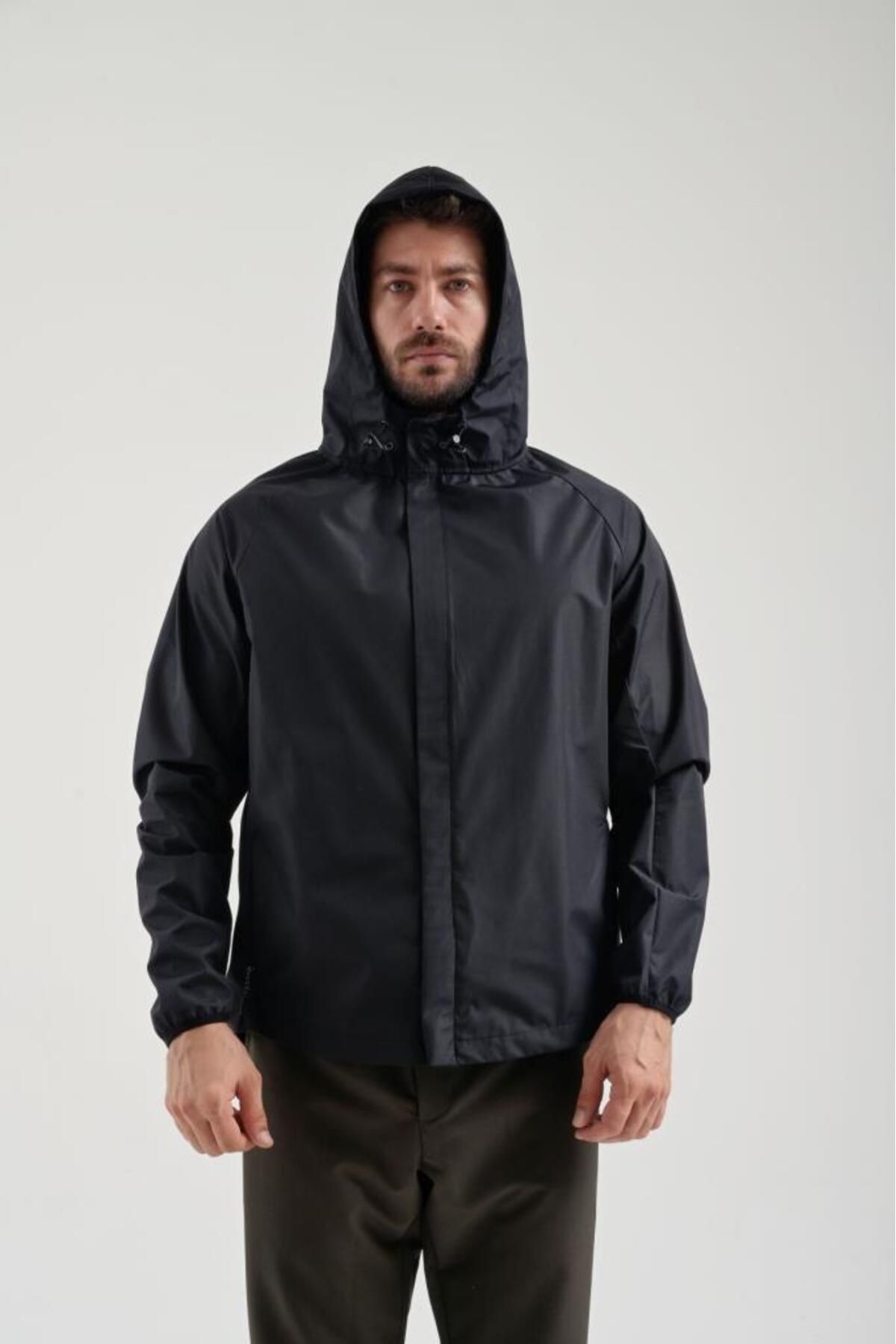 Adidas black raincoat hotsell