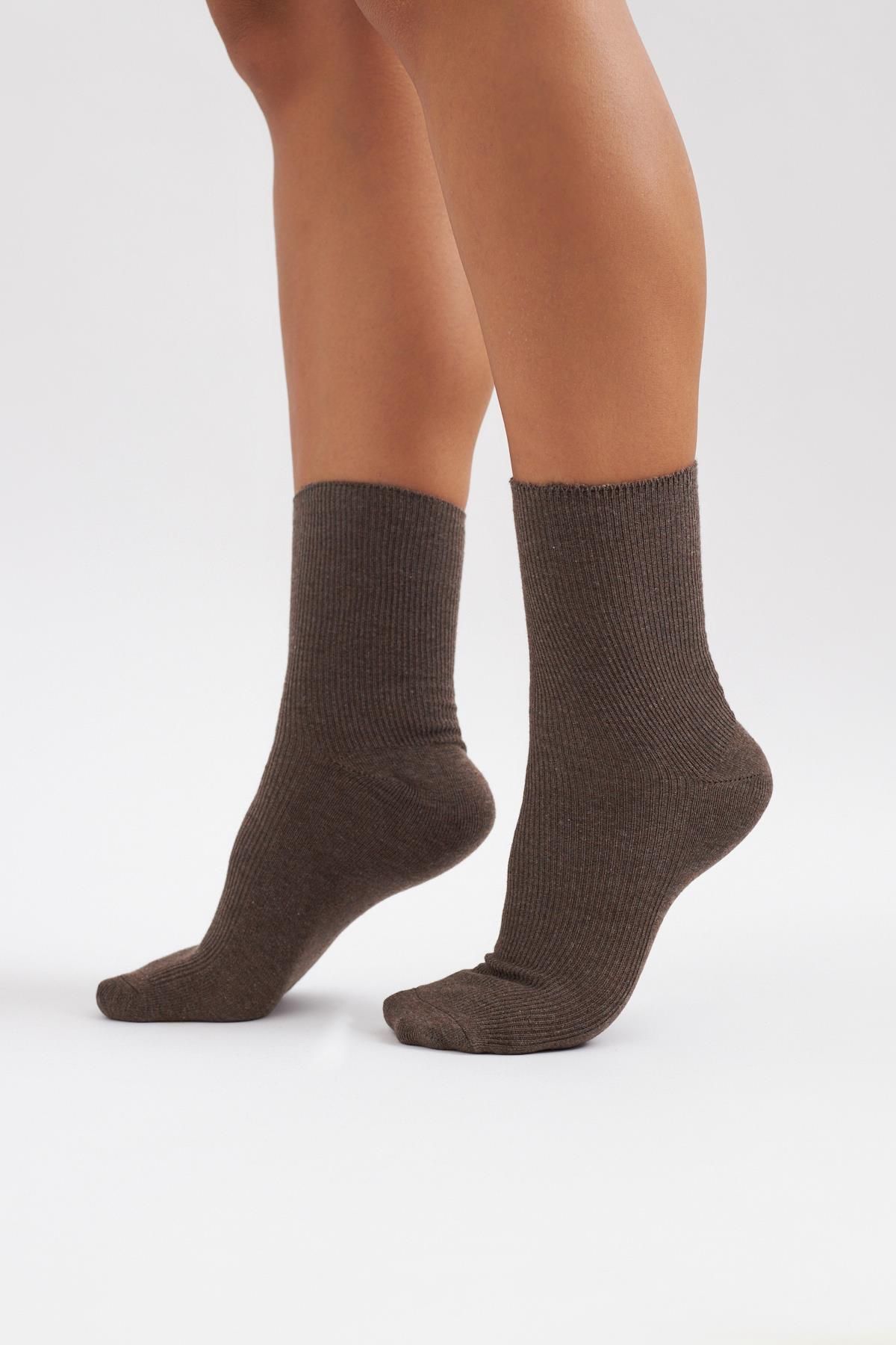Pamuklu Düz Kadın Külotlu Çorap SİYAH
