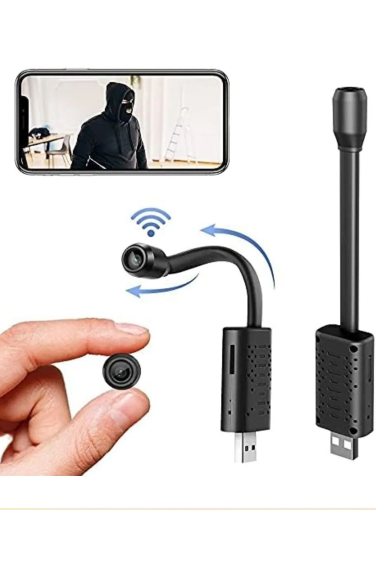 WİFİCAM Mini Kamera WiFi 1080P HD Gizli Taşınabilir Mini USB Kamera Hareket Algılama
