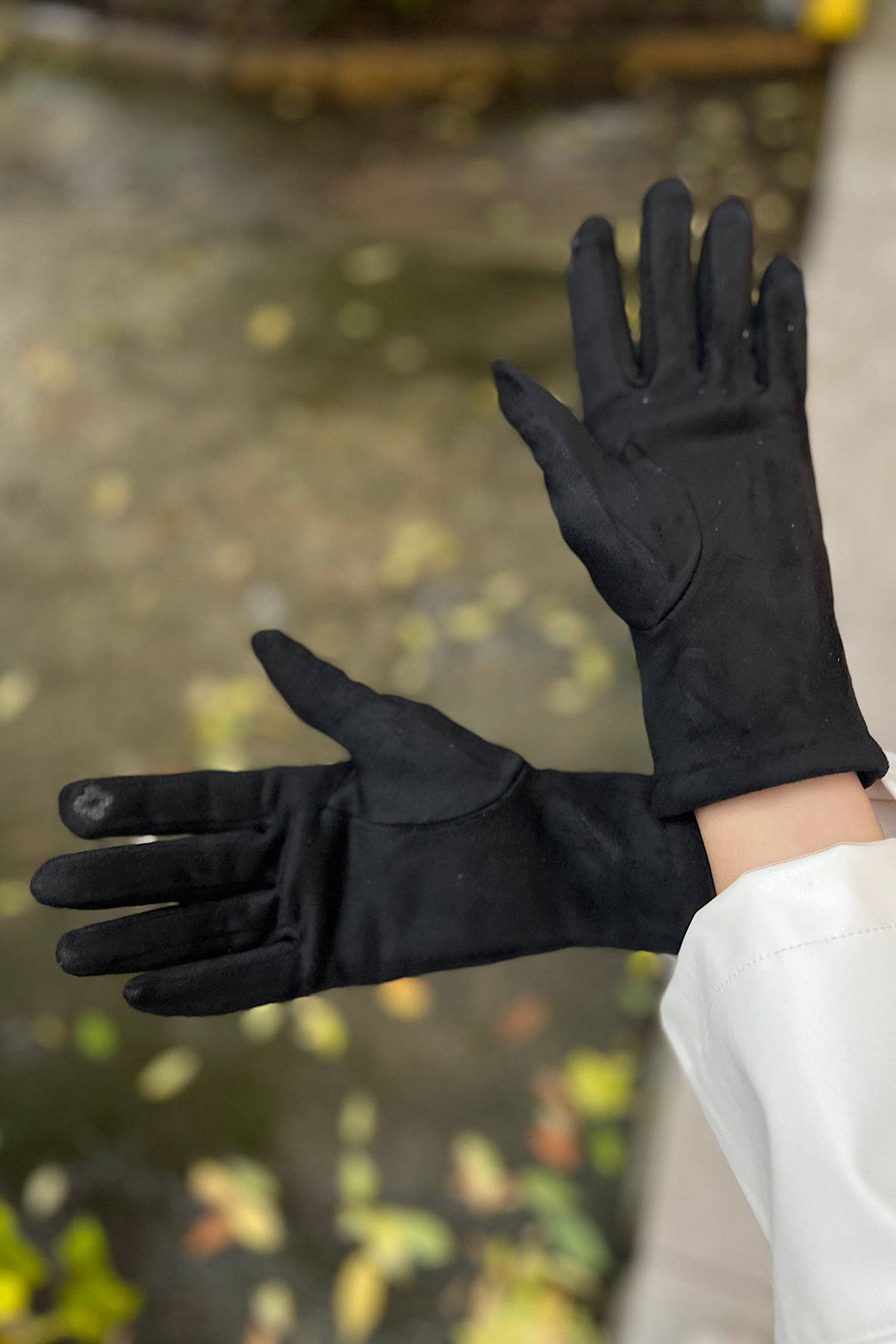 novon  Suni Deri Detaylı İçi Miflonlu Dokunmatik Ekrana Uyumlu Premium Eldiven - Görsel 2