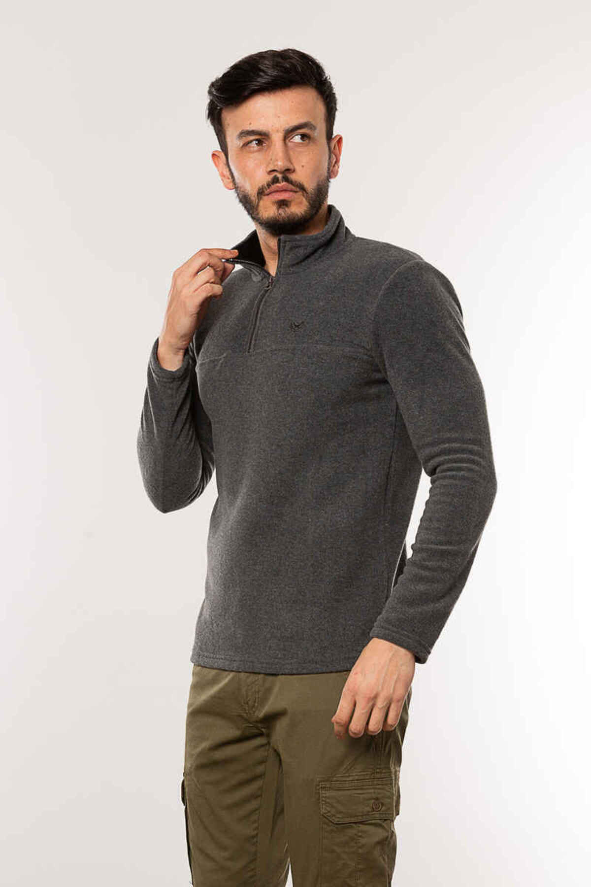 Cazador 5632 Erkek Polar Sweat ANTRA MELANJ fotoğrafı 3 (önizleme)