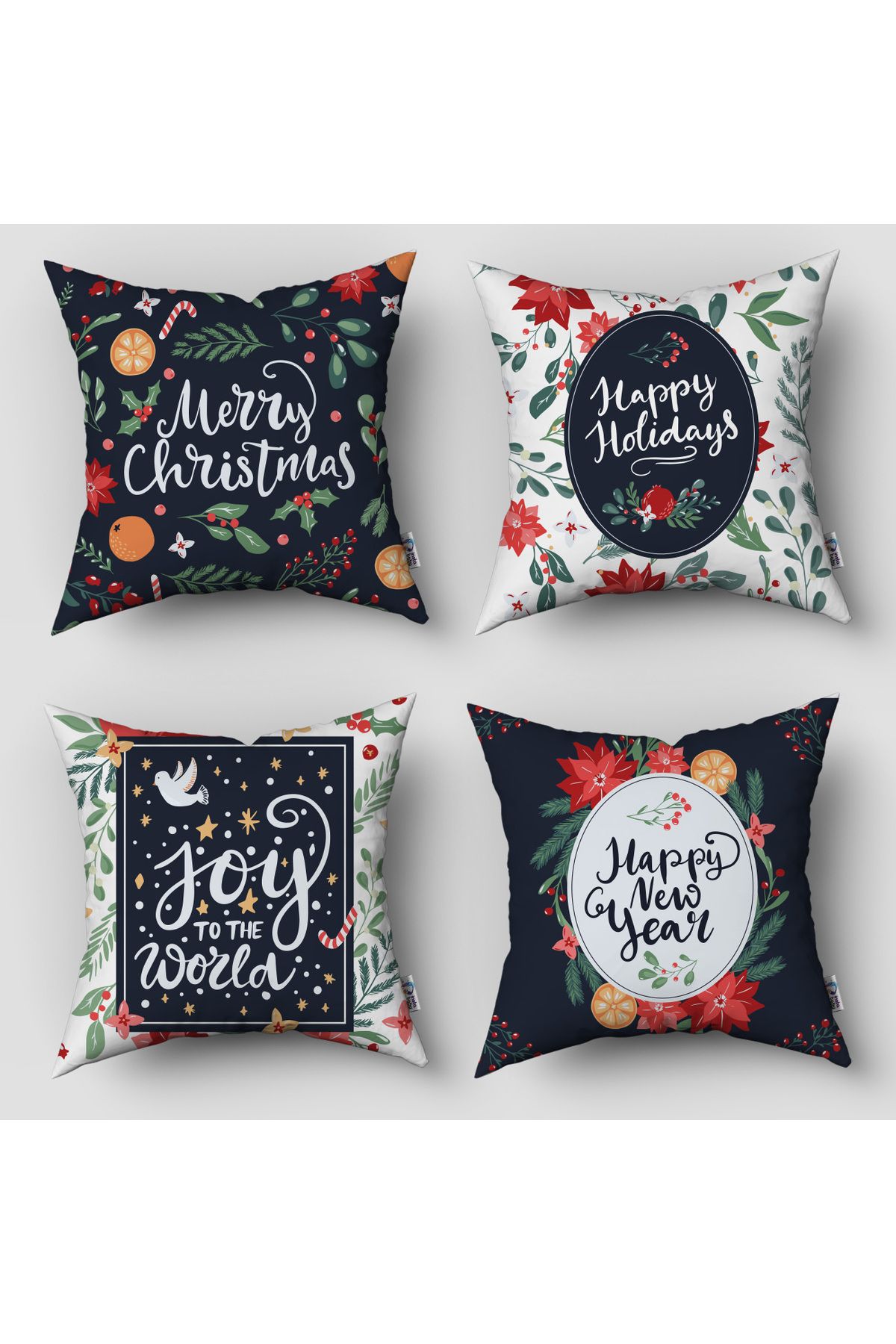 HET Concept New Year Concept Digital Printed Pillow 4 Piece Throw