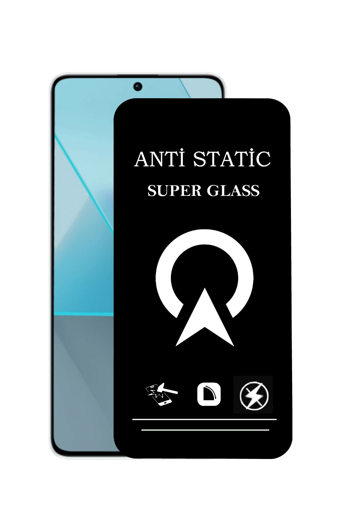 Xiaomi Redmi Note 13 Pro ile Uyumlu Tam Kaplayan Anti Statik Çizilmez Safir Ekran Koruyucu Cam