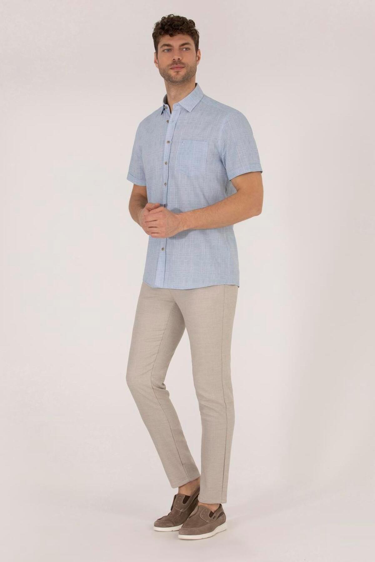 پیراهن مردانه آبی پیرکاردین | G021GL004.000.1475276. اورجینال - تصویر 4