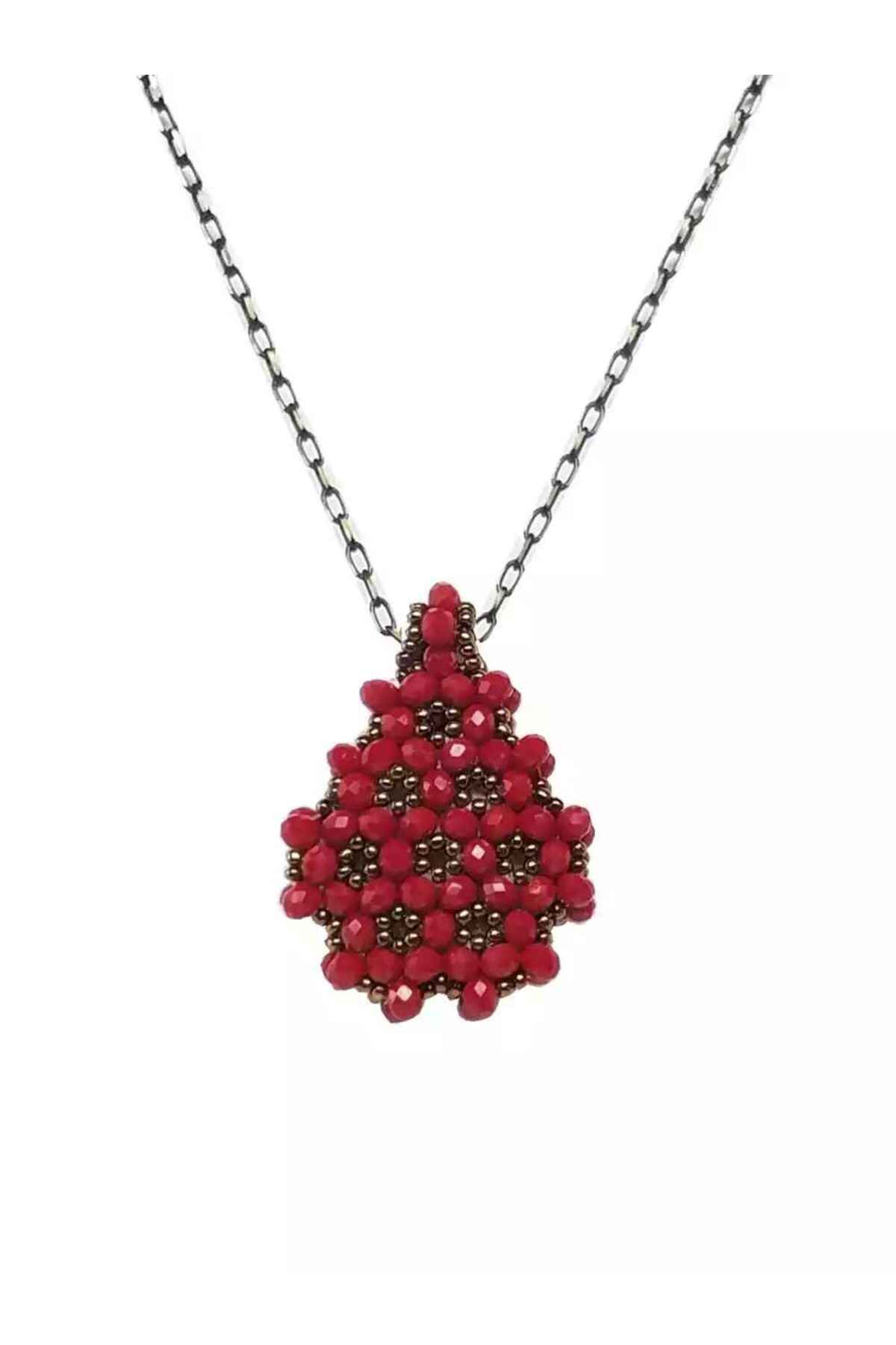 Red Oleiferous Necklace (crystal, Drop)