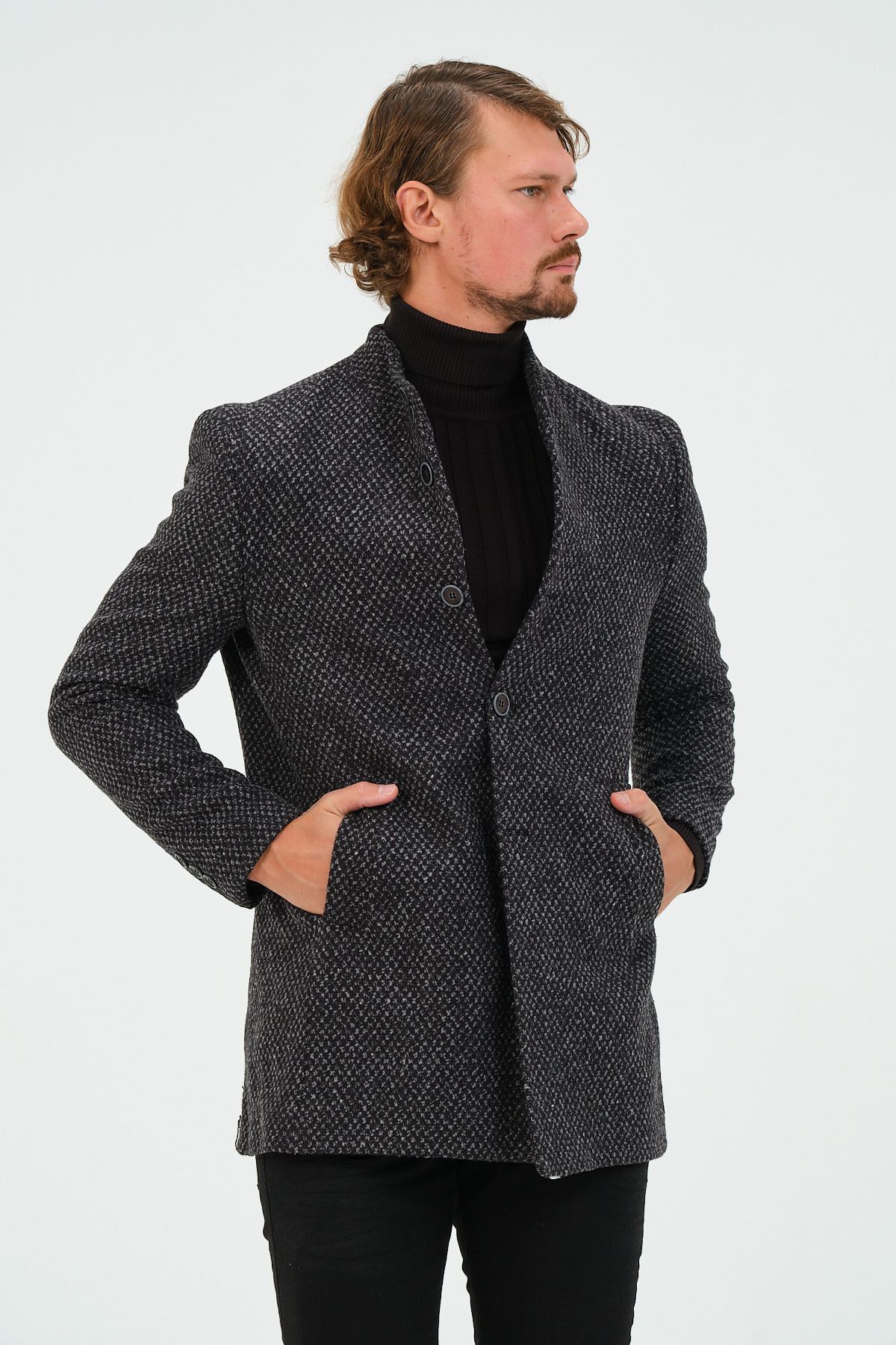 VALUE  Antrasit Erkek Slim Fit Regular Kaşe , Ceket, - Görsel 3