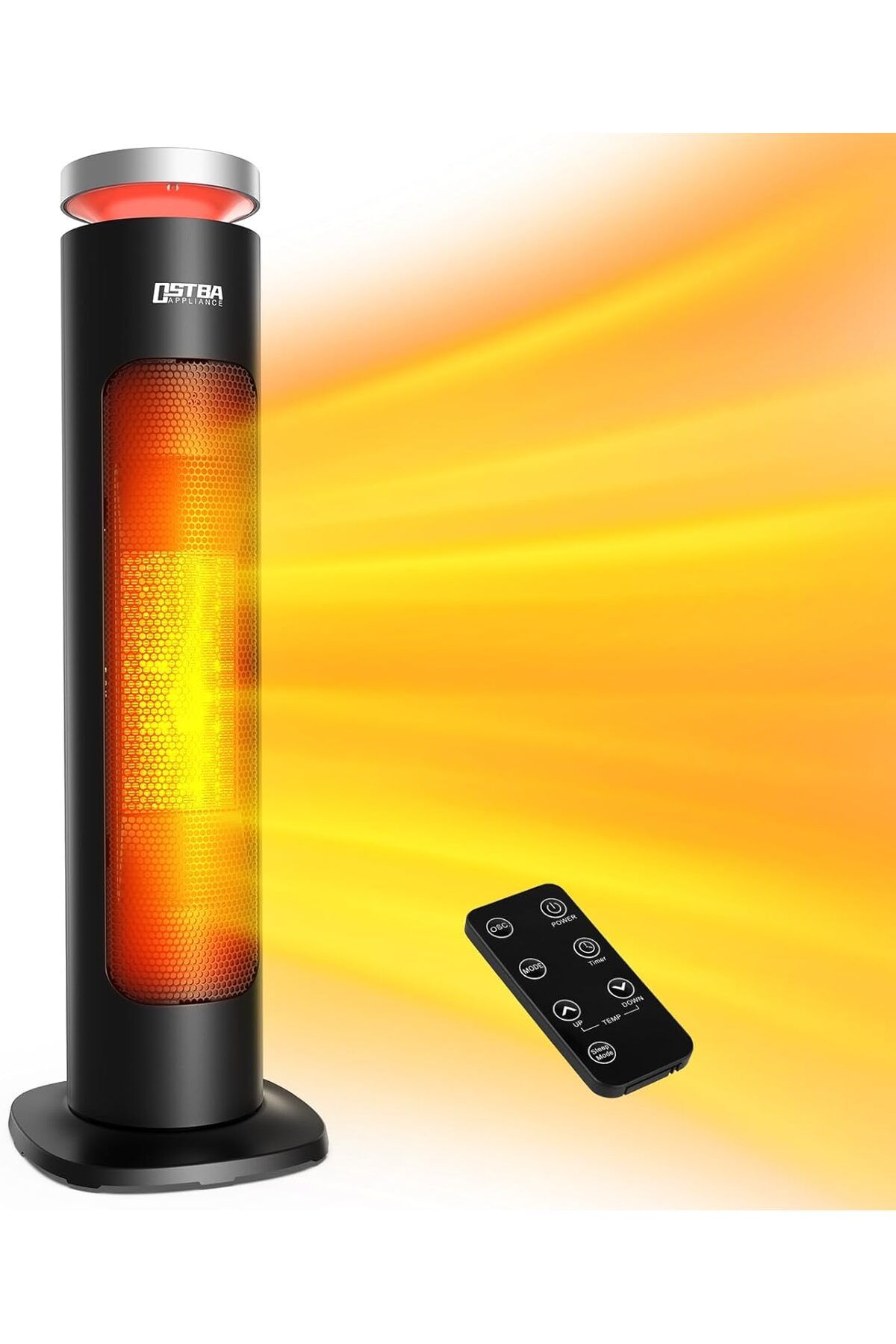 OSTBA Fanlı ısıtıcı, 2000 W seramik fanlı ısıtıcı, enerji tasarruflu, uzaktan kumandalı, sessiz, 70°