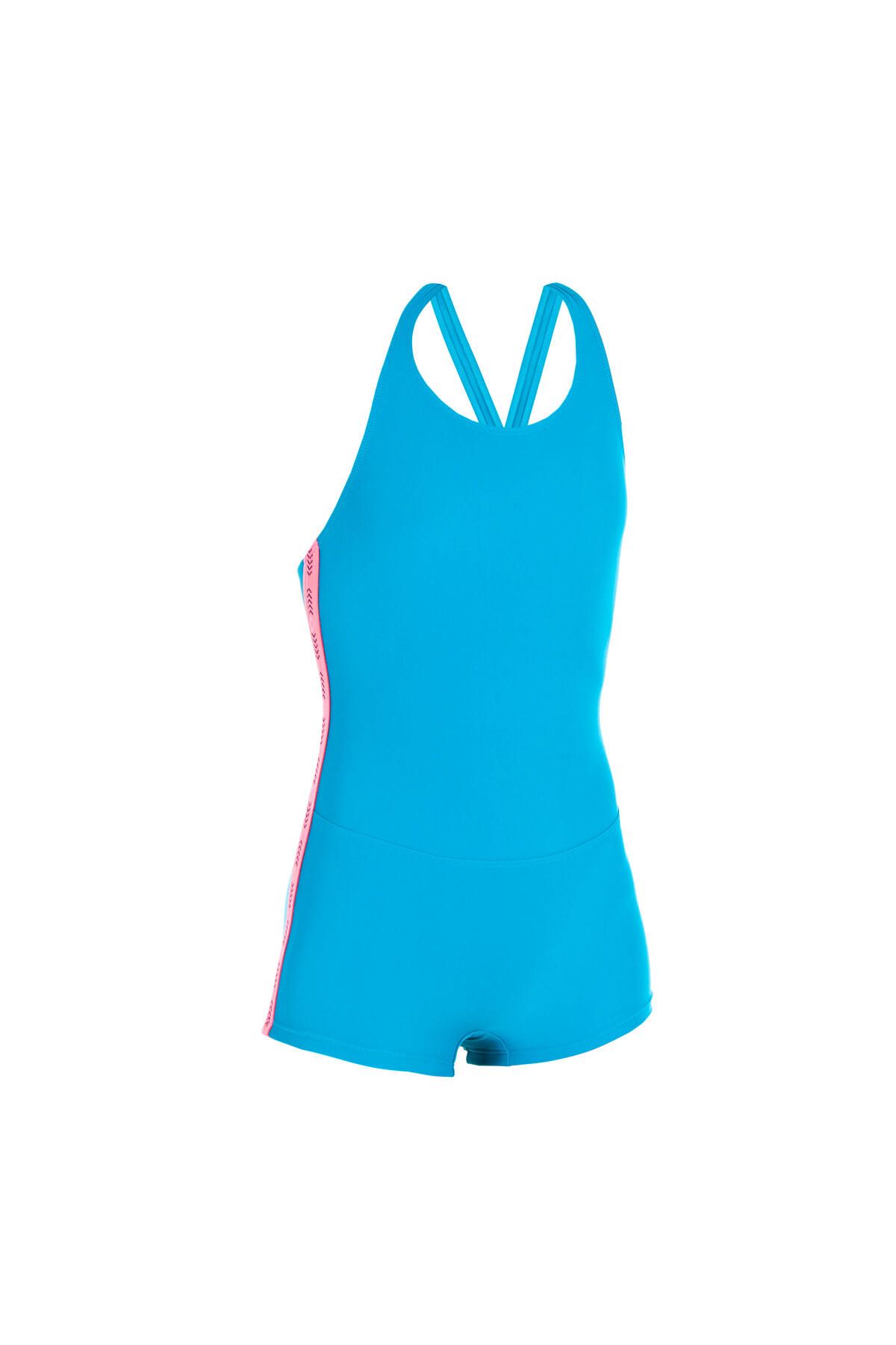Decathlon مایو بچه گانه Nabaiji با شورت - فیروزه ای