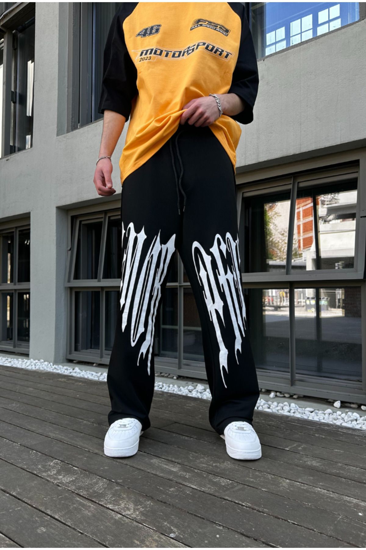 White best sale flame sweatpants