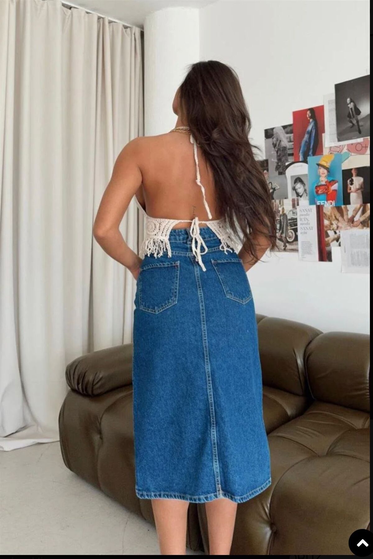 Dark blue jean skirt outfit clearance