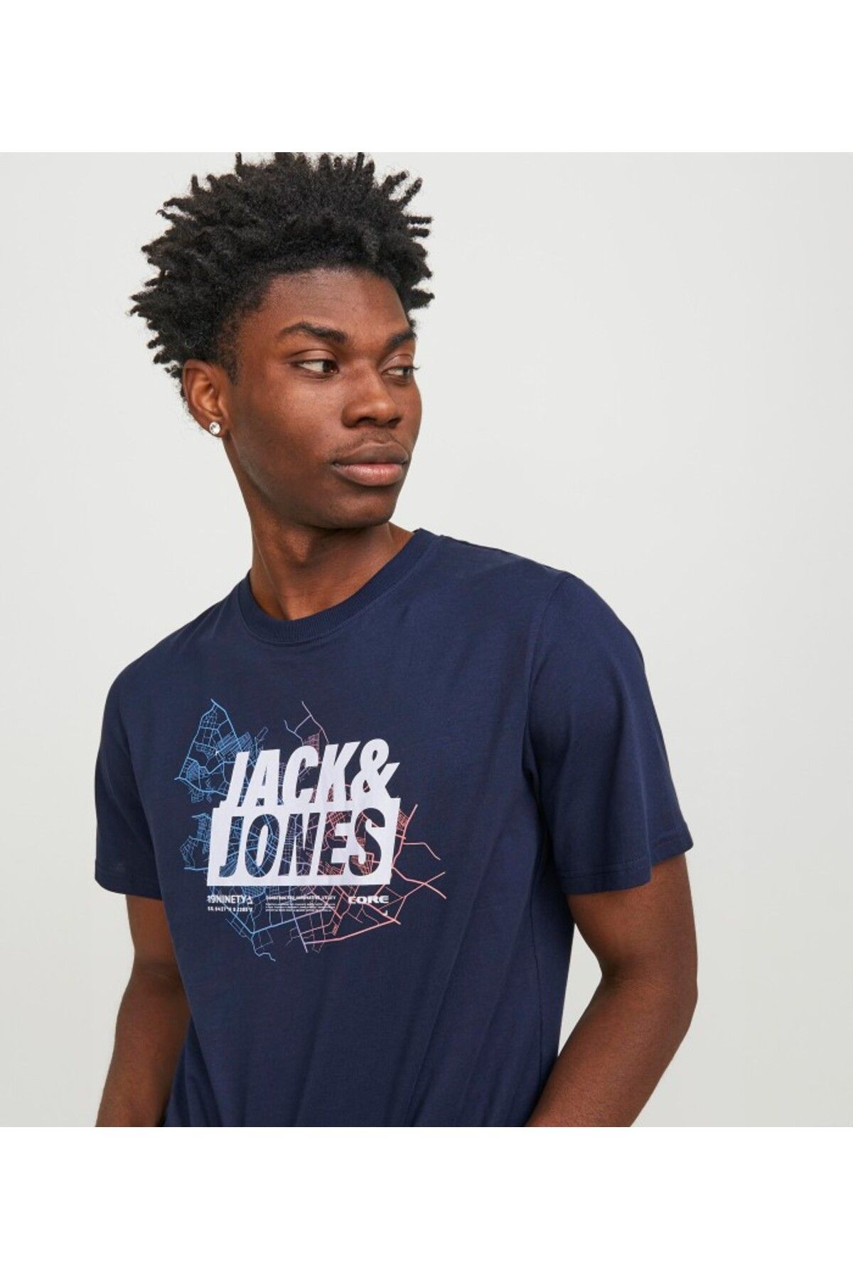 Jack & Jones تیشرت مردانه یقه آبی سرمه ای