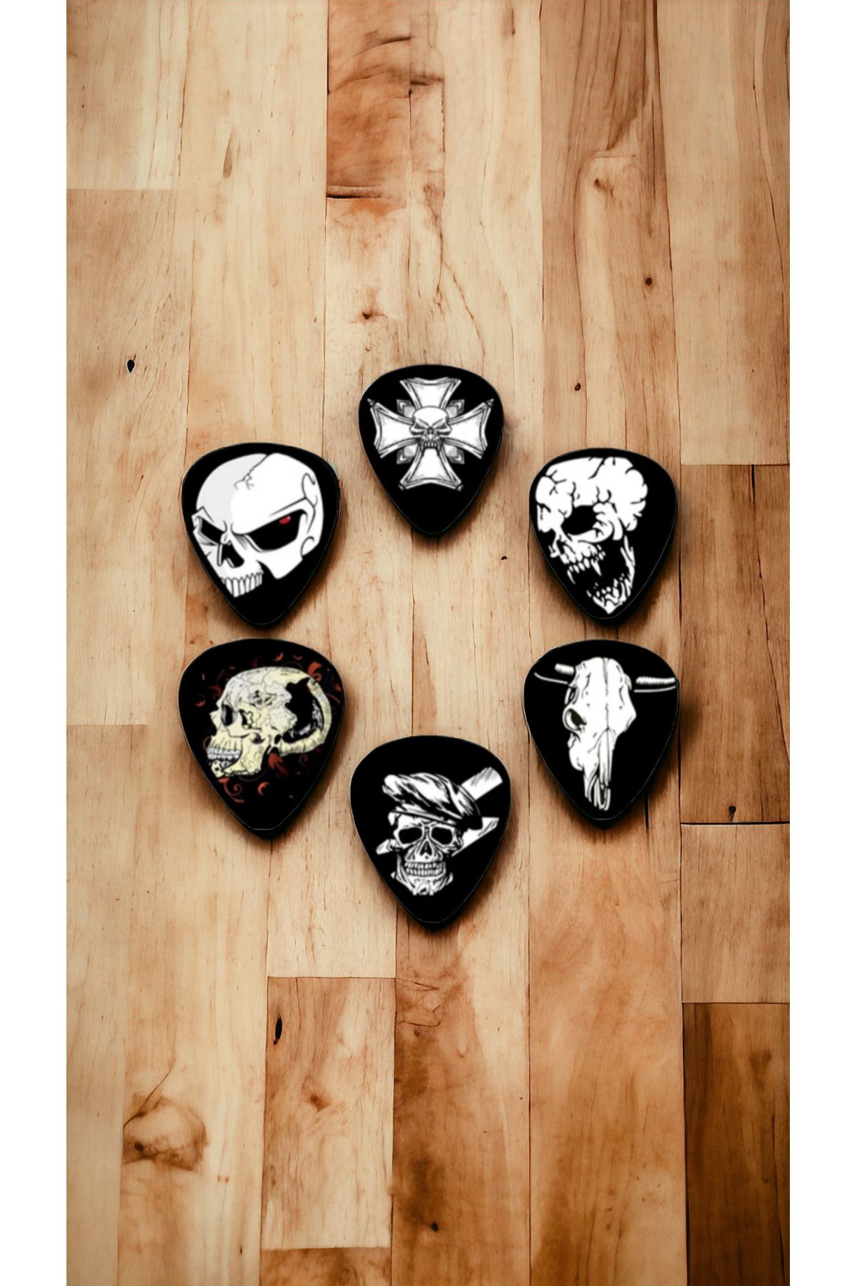 cantekin Guitar Picks 6 Pieces Printed Skull Design Guitar Picks