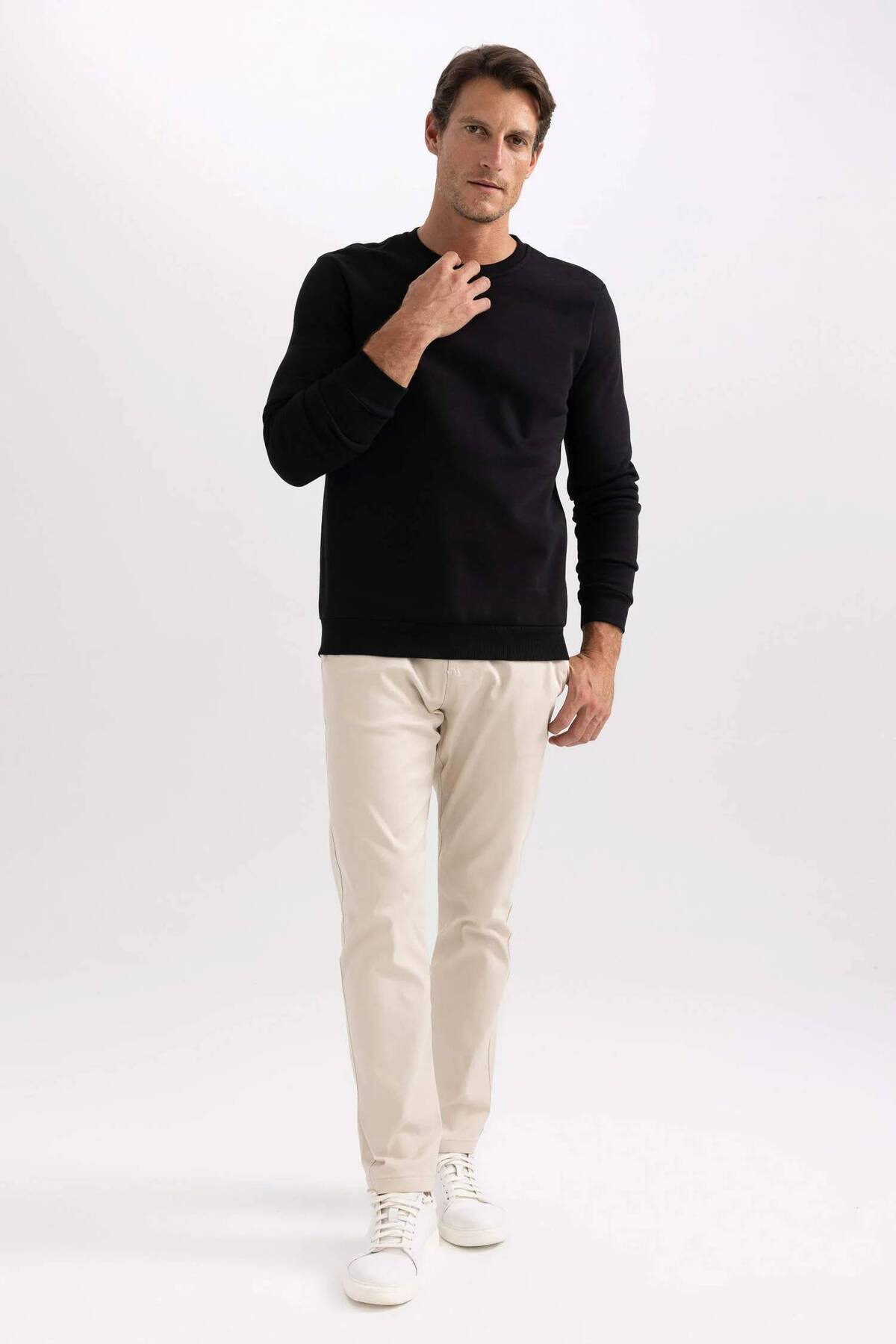 سویشرت مردانه نقره اي دفاکتو | 24K801000955 اورجینال - تصویر 2