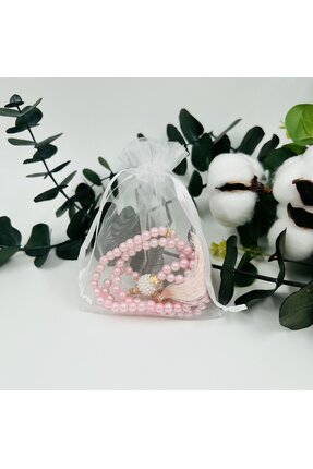 lenagiftworkshop 10 Adet Pembe Hediyelik Tül Keseli Inci Tesbih (MEVLİD-HAC-U...
