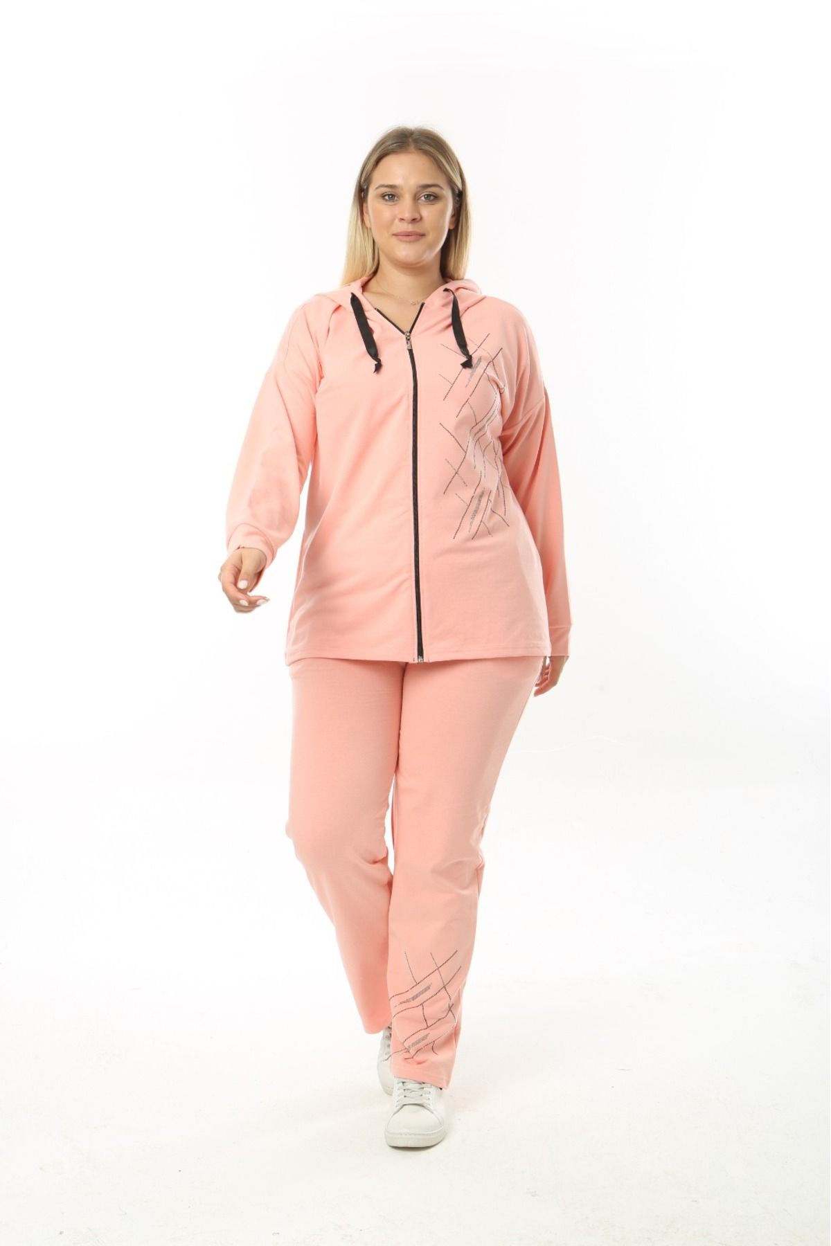 Plus size pink sweatsuit hotsell