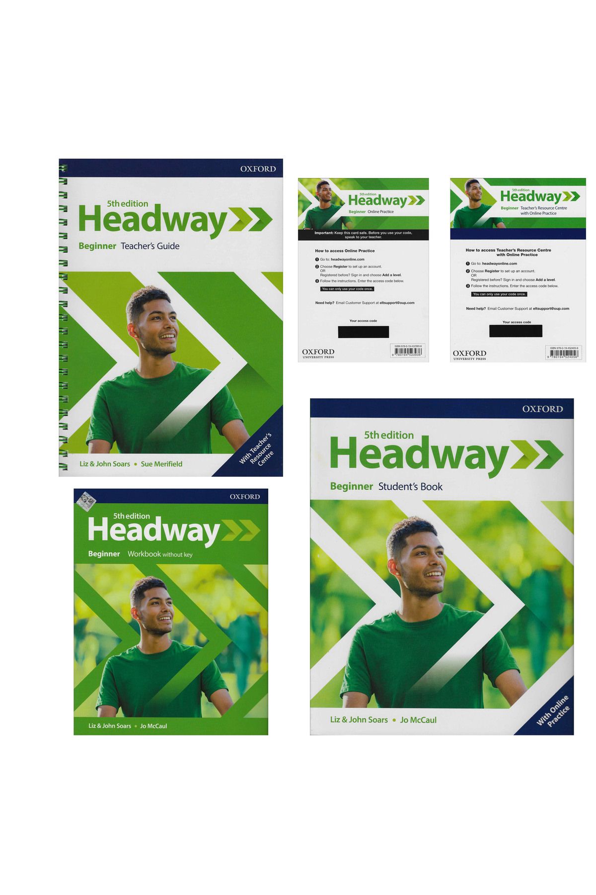 OXFORD UNIVERSITY PRESS-Headway Beginner Teachers Book + Students Book + Workbook + 2 Code (Online Practice Code) 1