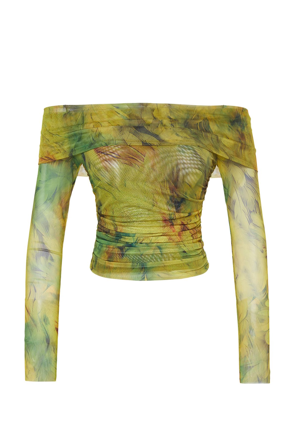 Trendyol Collection-Gemusterte, farbenfrohe Bluse aus gestricktem Tüll - TPRAW24BZ00094 7