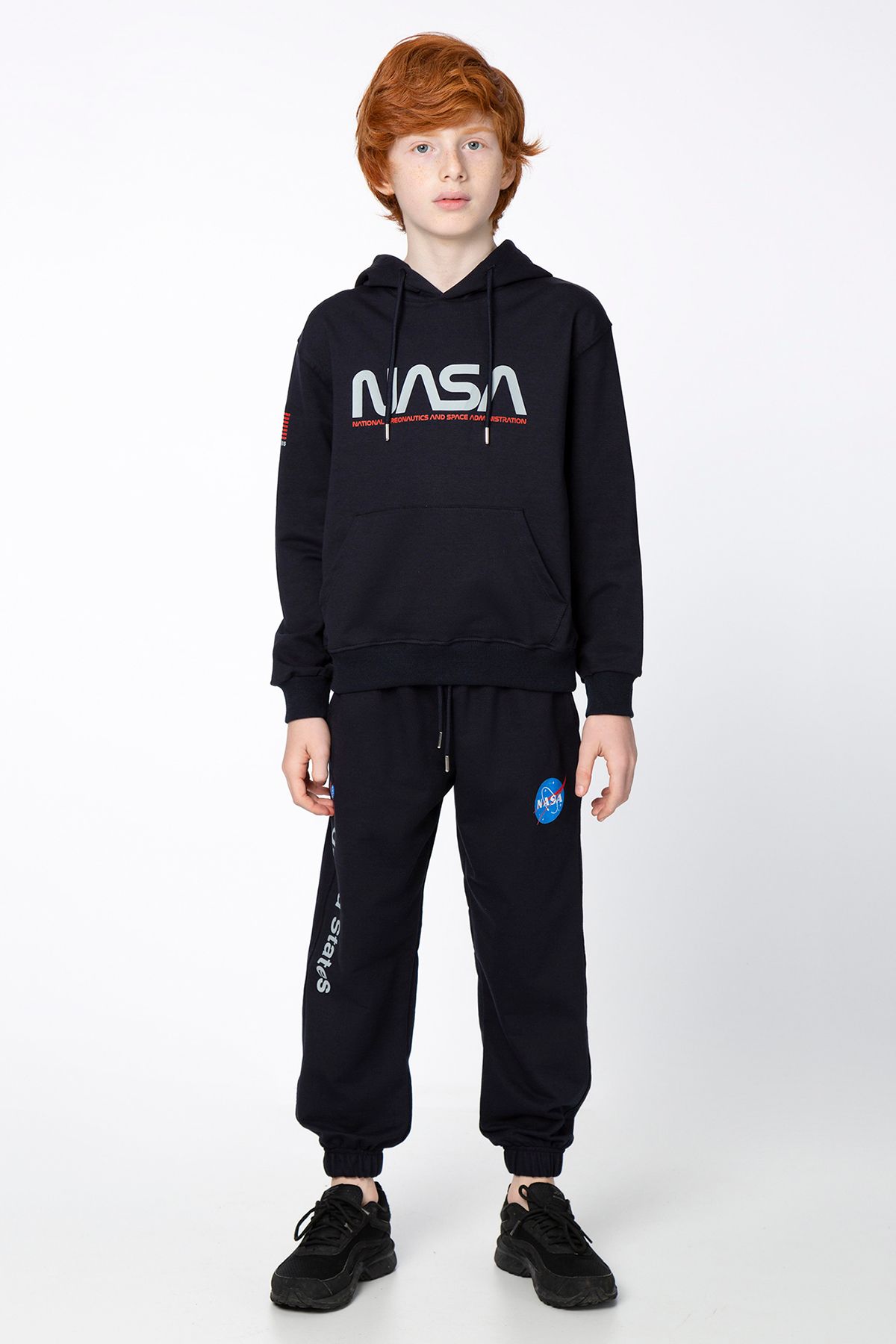 Black and cheap blue sweatsuit