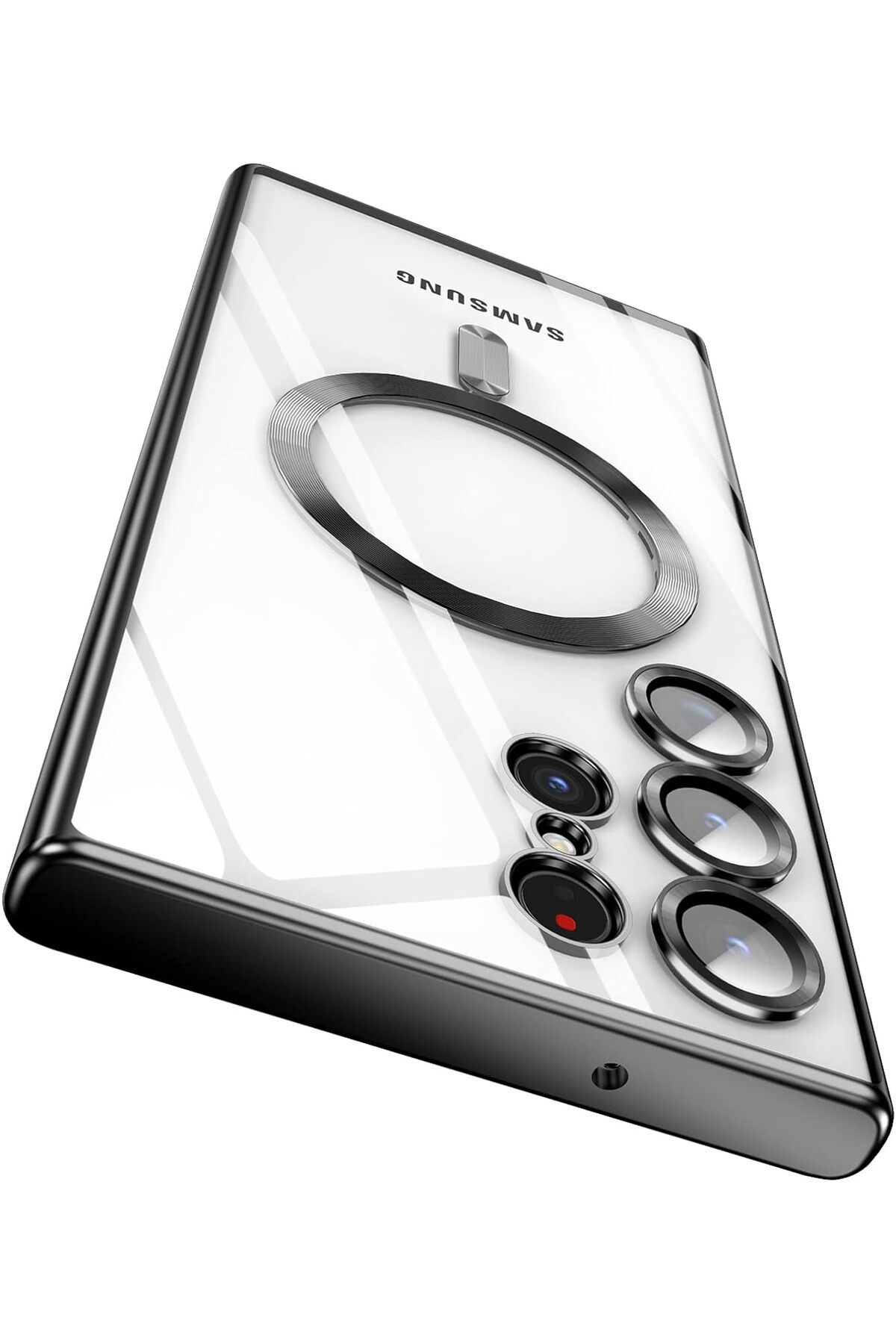 Samsung Galaxy S24 Ultra Compatible Case 3D Camera Lens Protected Magsafe Edge Color Transparent Cover
