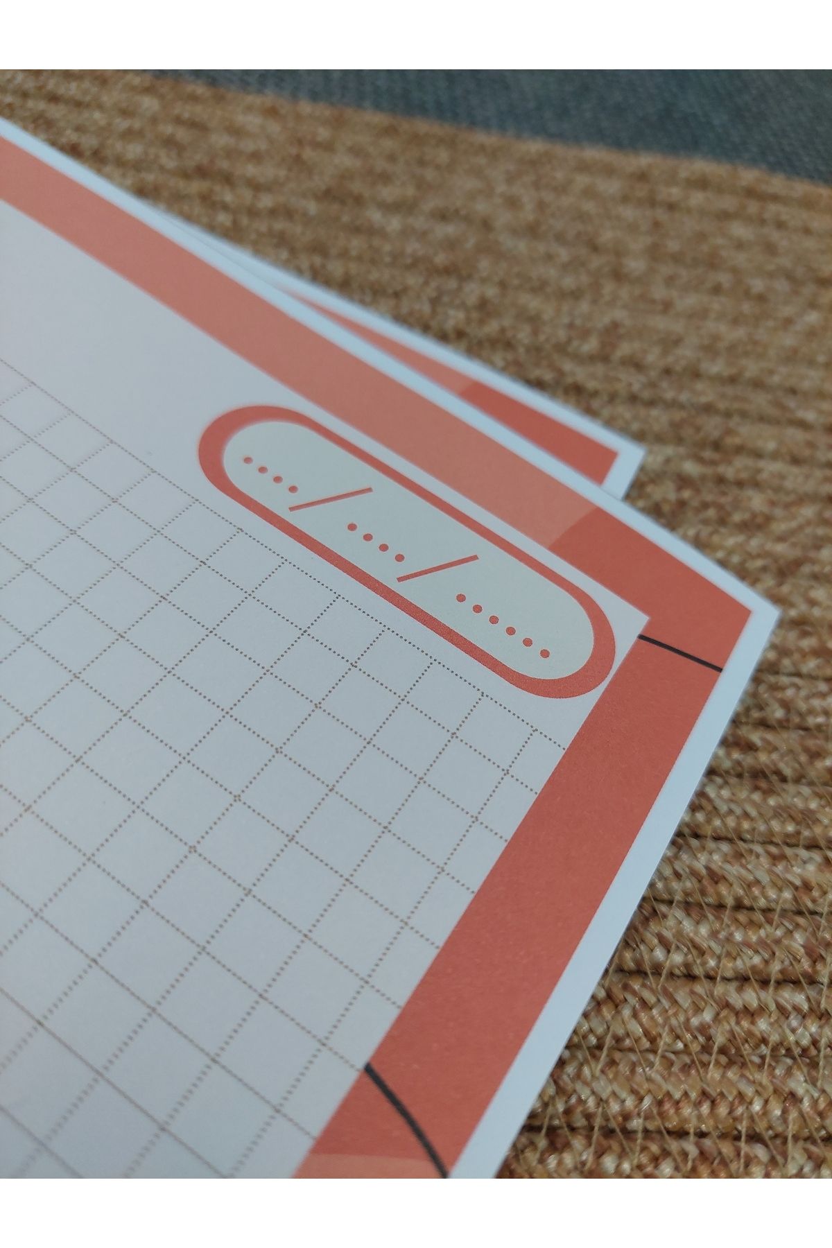 Milyoncu Sepeti-Cream Patterned Checkered Notebook-Notepad-Block A4 3