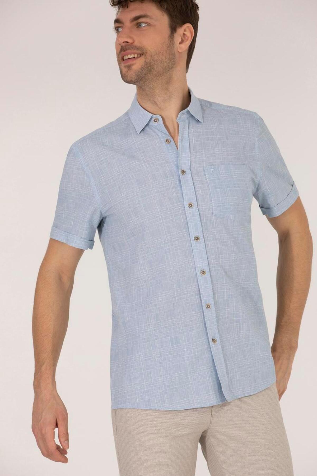 پیراهن مردانه آبی پیرکاردین | G021GL004.000.1475276. اورجینال - تصویر 3