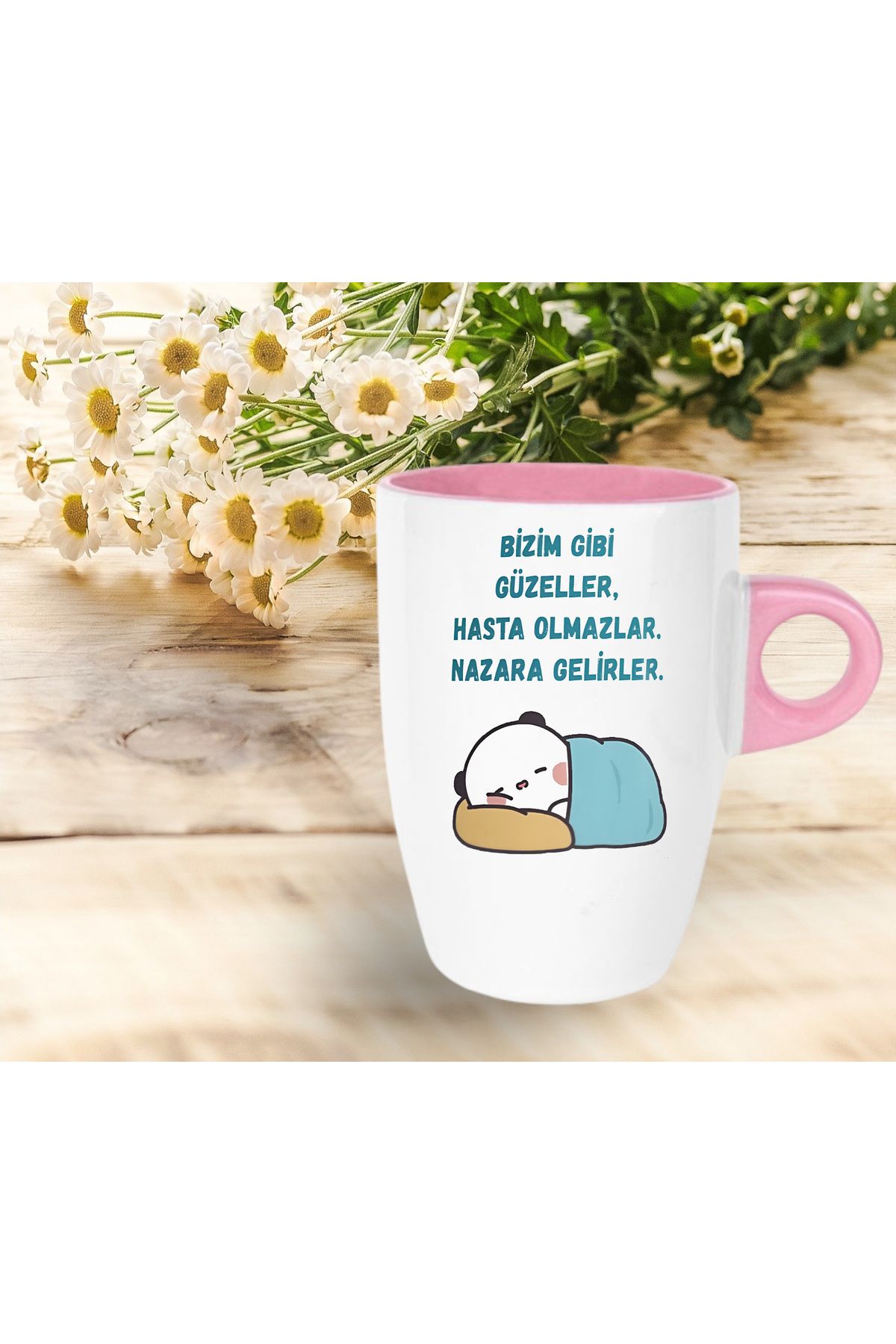 GünayStore-الأشخاص الجميلون مثلنا لا يمرضون، بل يأتون إلى البريد الإلكتروني الشرير كوب لاتيه مطبوع بمقبض وردي 1