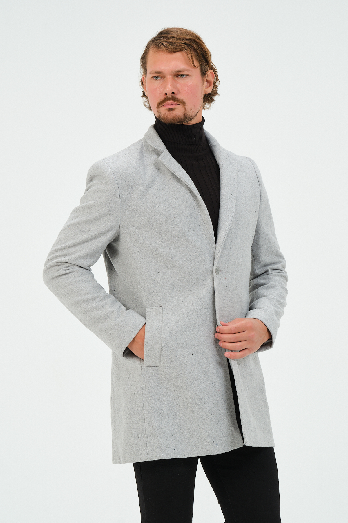 Açık Gri Erkek Slim Fit Regular Kaşe Kaban, Ceket, Mont — خاکستری TYC5MHLKNN169705718248031 — تصویر 2 از 8