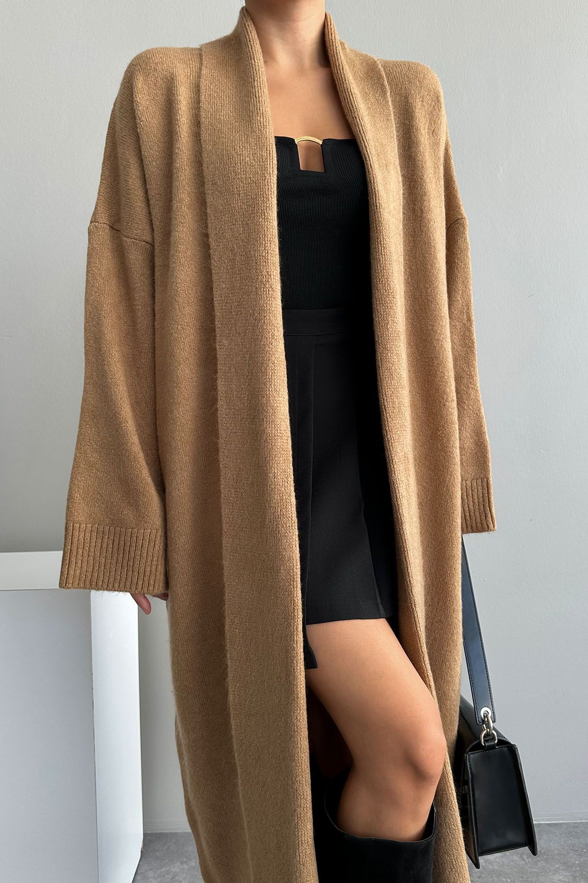 Camel long sale cardigan sweater womens