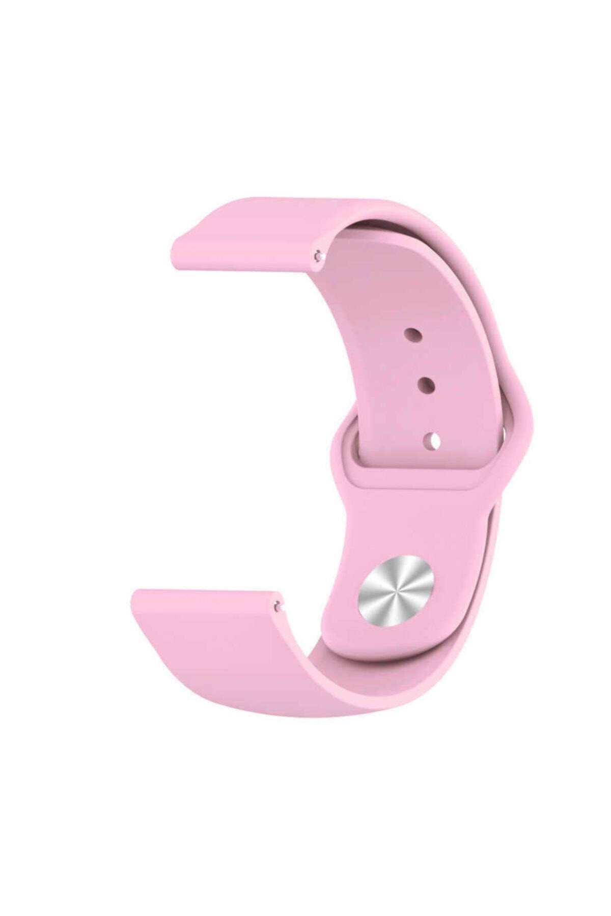 Huawei Gt2 Uyumlu 42mm 20mm Silikon Kordon - Pembe