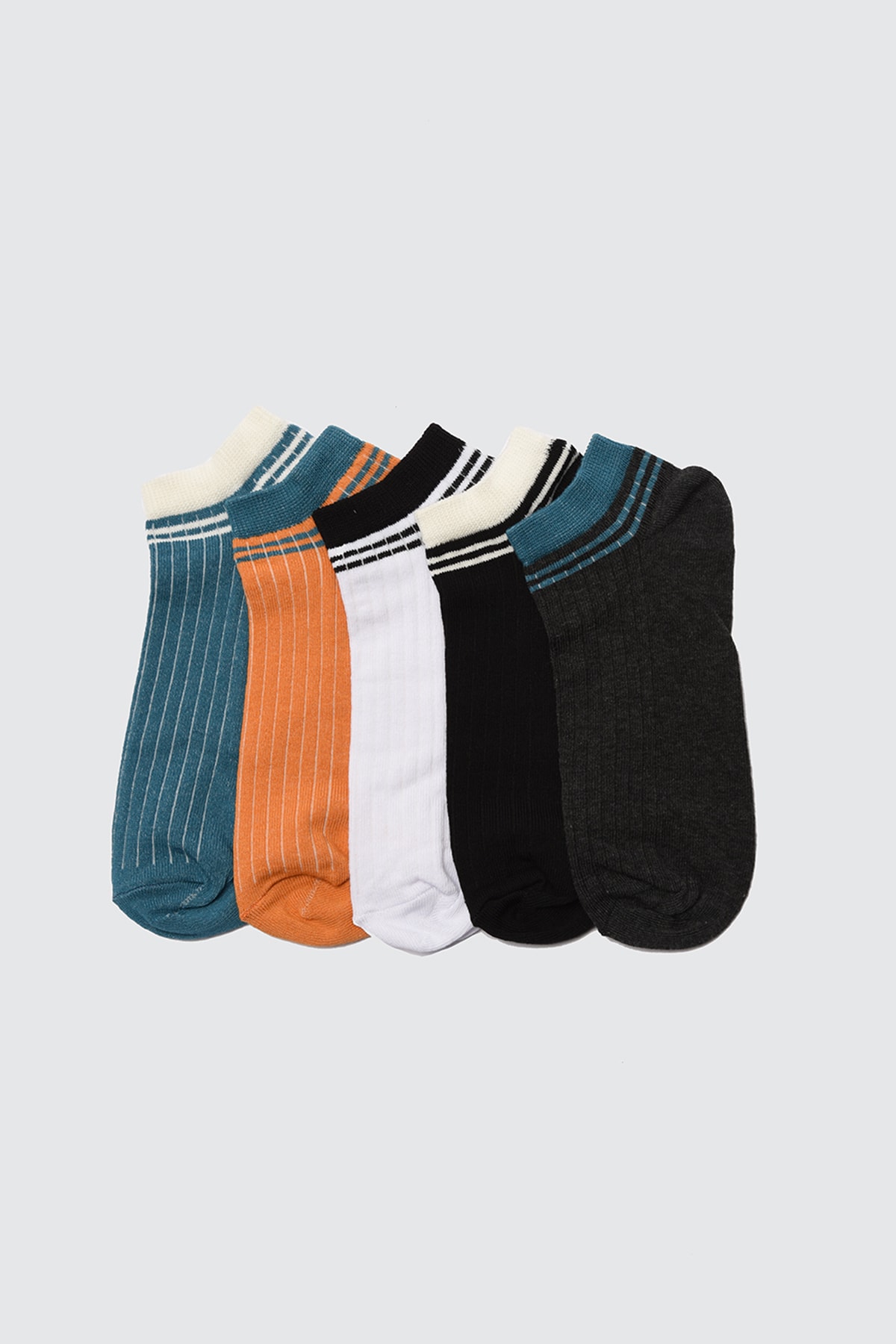 Trendyol Collection Trendyol Herren-Booties-Socken Mehrfarbige im 5er-Pack 
