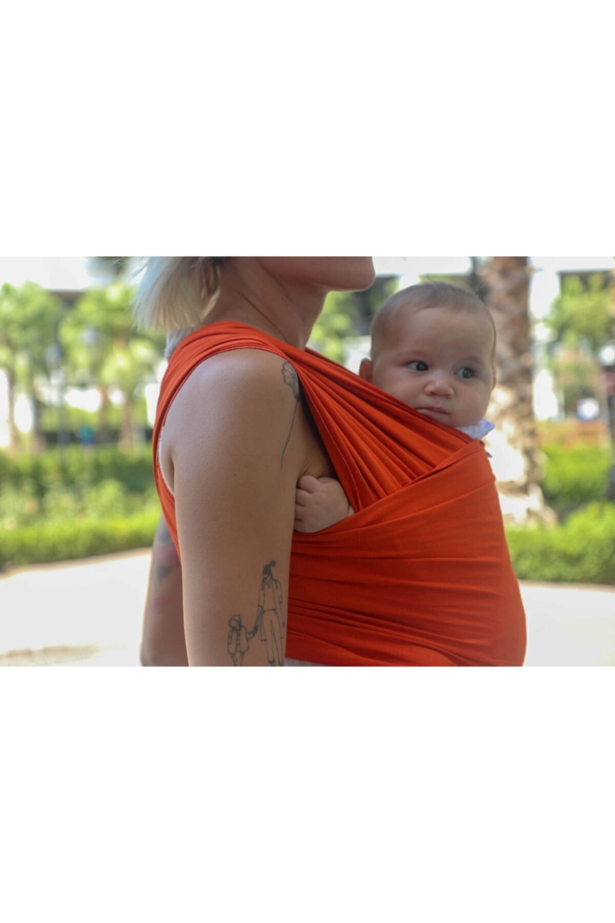 Neko Tuniko Bebek Taşıma Şalı Turuncu ( Wrap Sling) Şapka Ve Kese Hediyelidir! fotoğrafı 5 (önizleme)