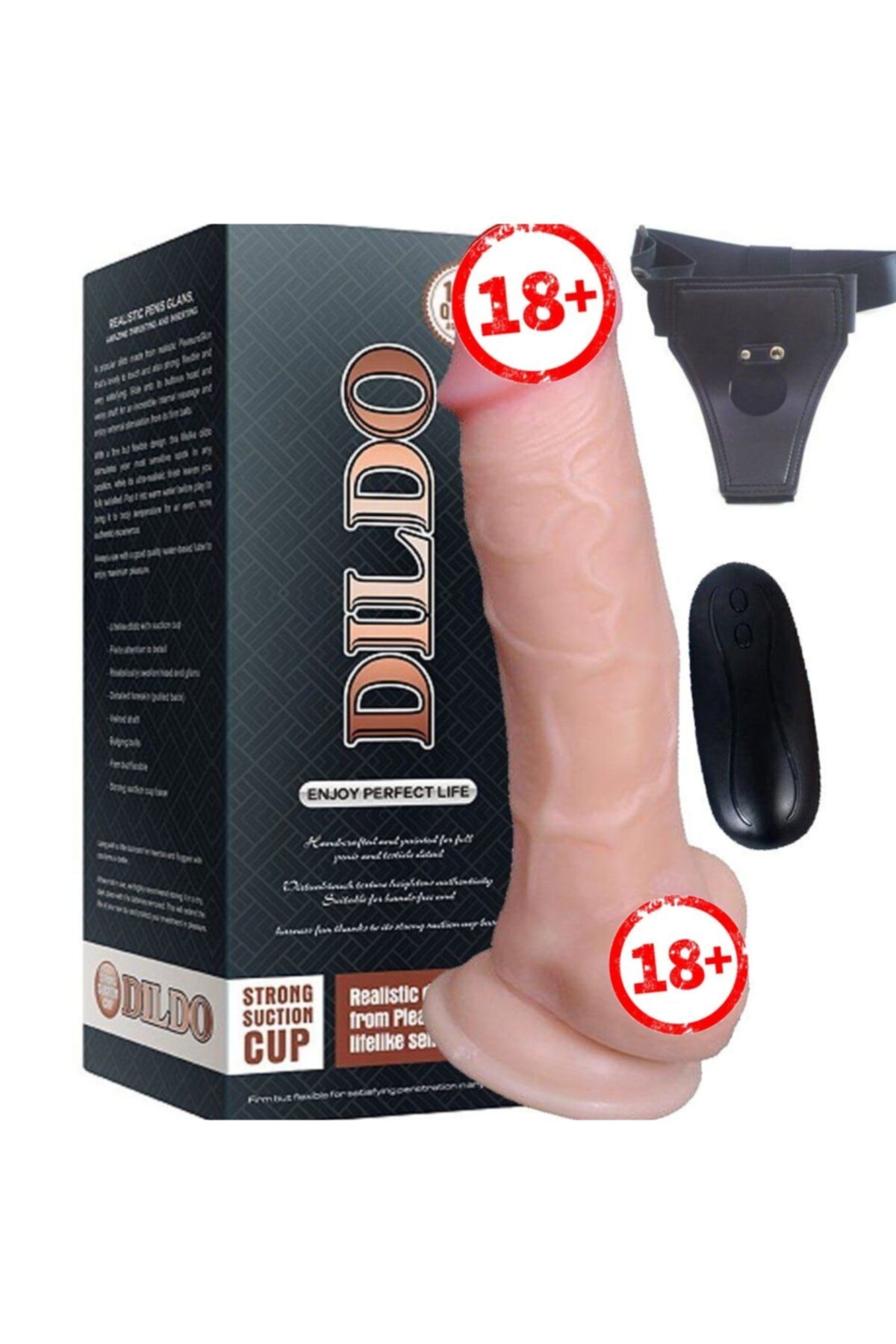 Strapon Belden Bağlamalı 18 Cm 10 Modlu Titreşimli Realistik Penis Strapon 2