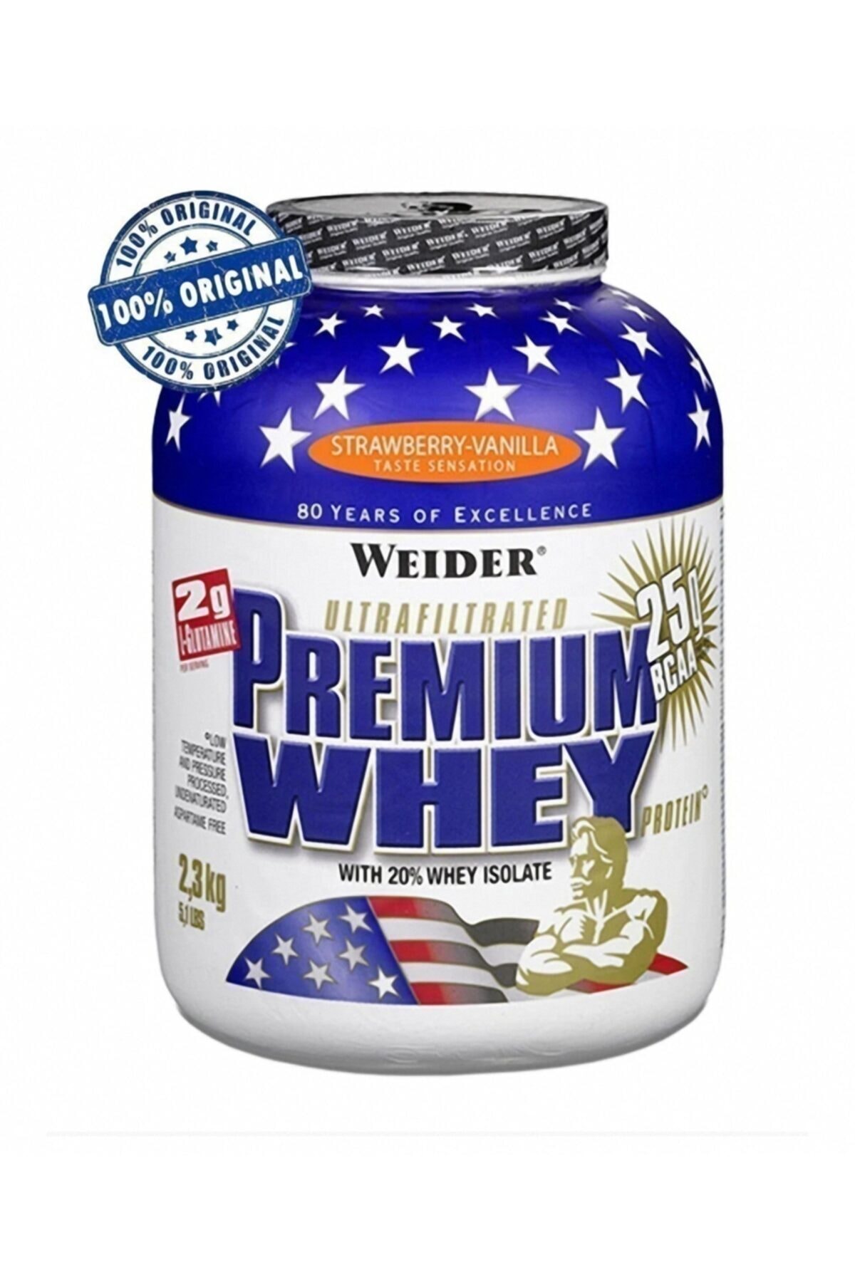 Premium Whey Protein Tozu 2300 gr Vanilya Çilek Aromalı 11/2022