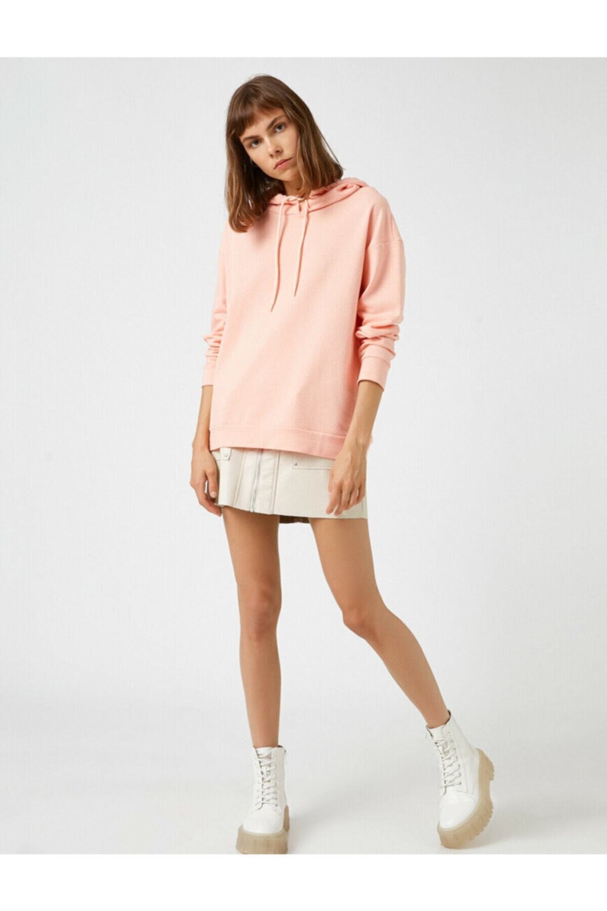 سویشرت زنانه صورتی کوتونKoton | 1KAL68333OK اورجینال - تصویر 2