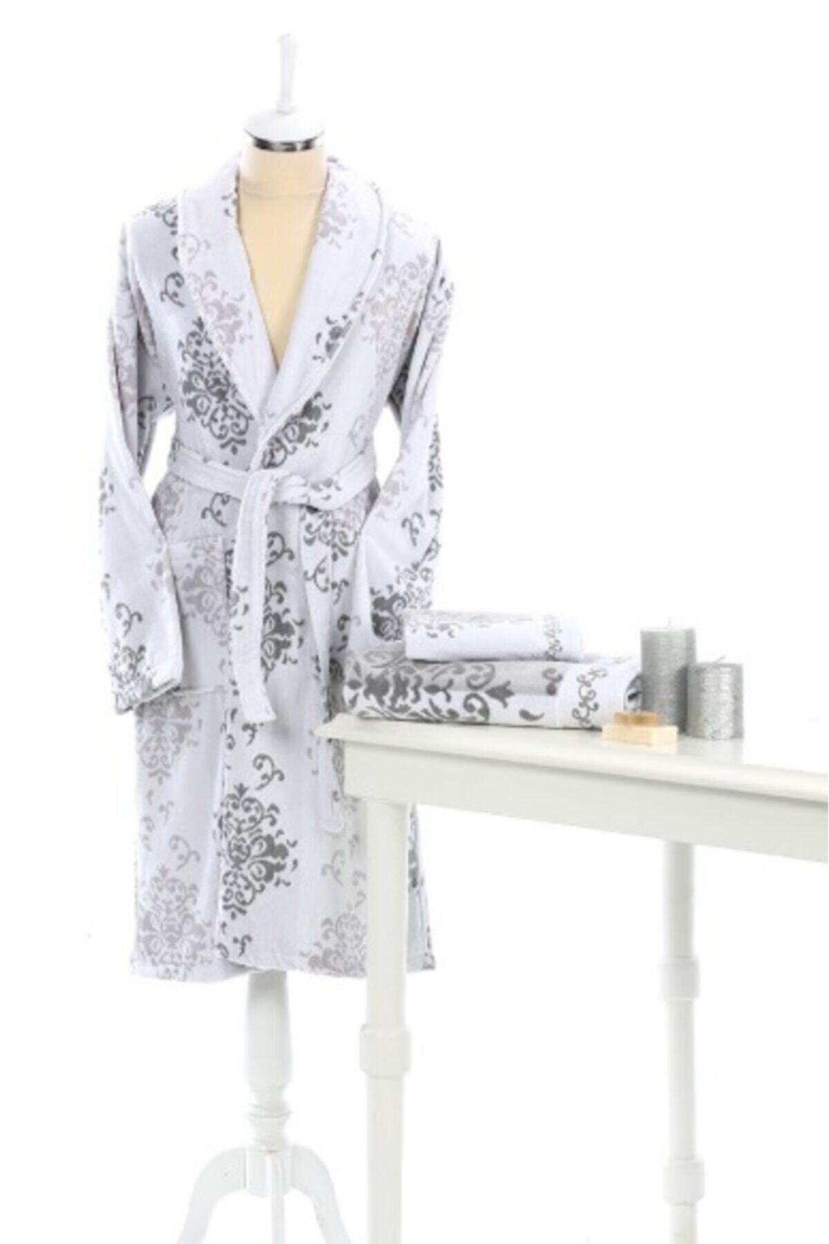  حوله حمام مخملی امیلی خاکستری (L)