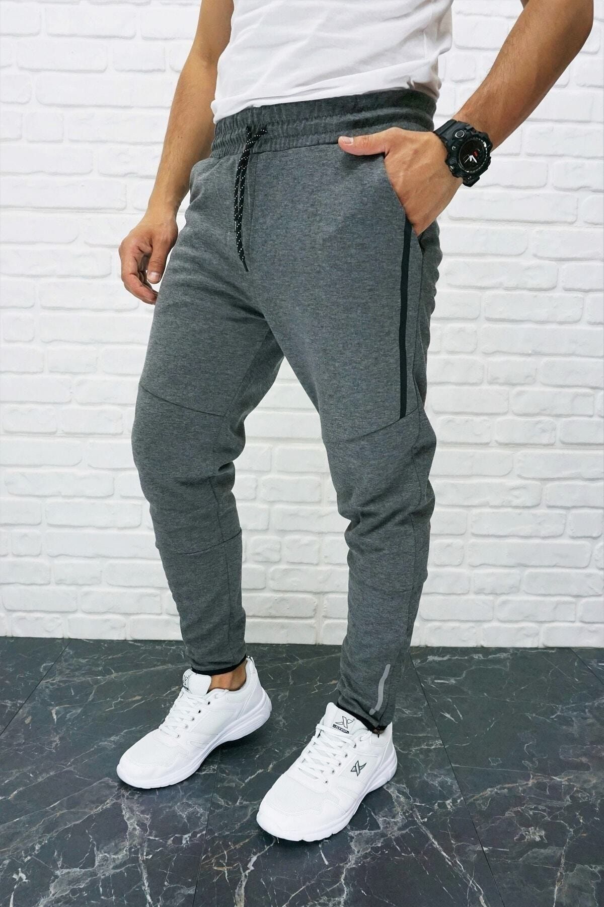 Gray skinny hotsell sweatpants men's