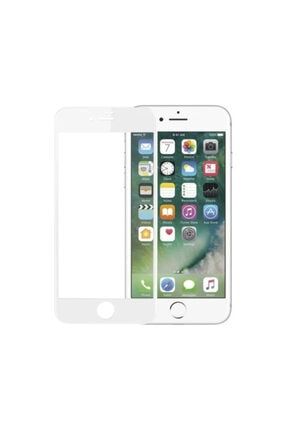 iPhone 7,8,SE 2020 Uyumlu Tam Kaplayan Kırılmaz Seramik Jelatin Ekran Koruyucu Beyaz Çerçeve APP7SRMK