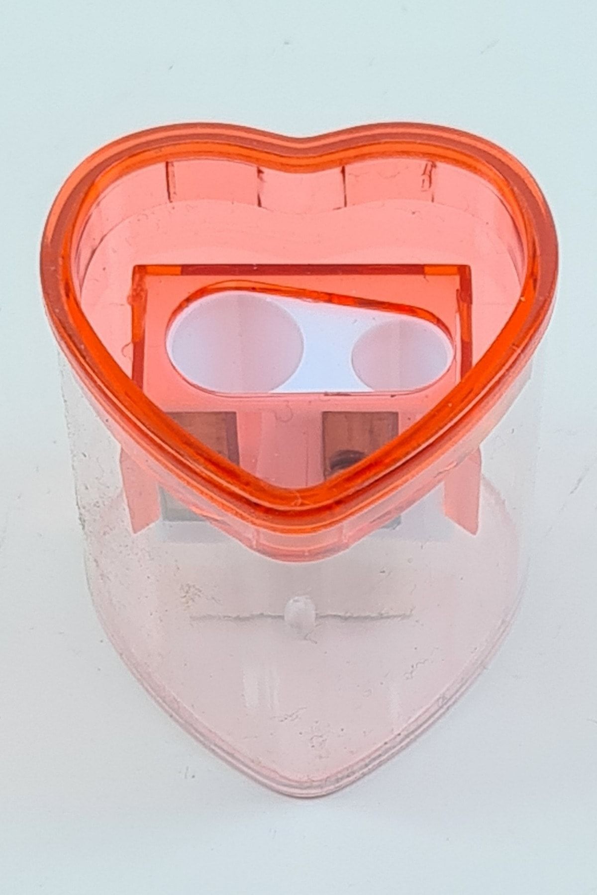TGB-Heart Pencil Sharpener Two-Eye Pencil Sharpener Double Sided Pencil Sharpener with Tank Red 2