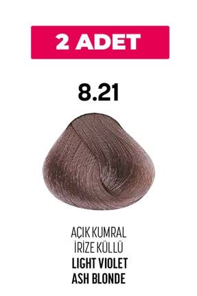 Saç Boyası 8.21 / Açık Kumral Irize Küllü - Light Violet Ash Blonde / Glamlook Profes. 2 Adet BGL-HC-2P-95