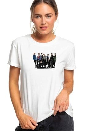 Kpop Group K Pop Koreli Muzik Baskılı Beyaz Kadın Örme Tshirt T-shirt Tişört T Shirt BGA2148KDNTS