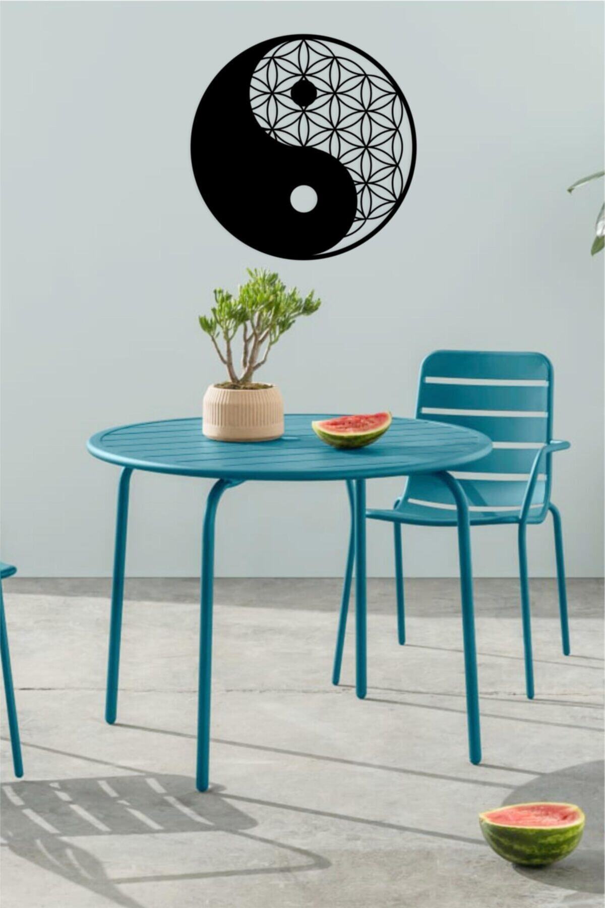 Flower of Life Yin Yang Wall Decor - Ornament, Wooden Decorative Painting