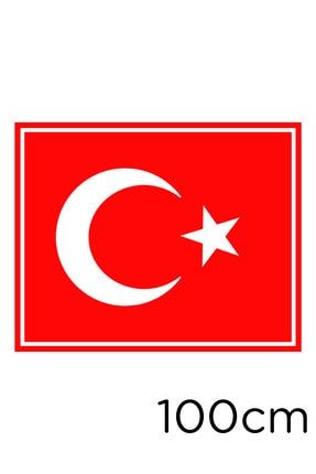 Türk Bayrağı Çerçeveli Sticker Yapıştırması 100cm - Kırmızı 100CM-STK2956