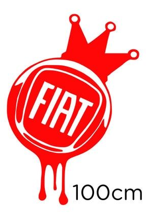 Fiat Logosu Ve Kral Tacı Modifiye Araba Oto Sticker 100cm - Kırmızı 100CM-STK3513